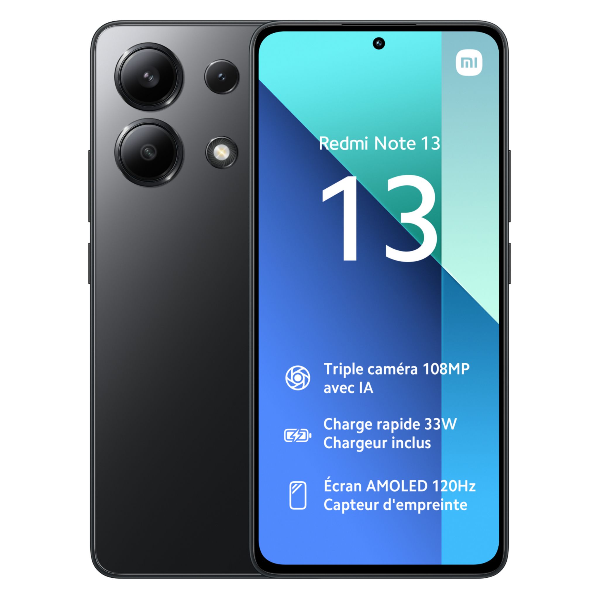 Voir la diapositive 2 : XIAOMI Redmi Note 13 256Go 4G - Noir