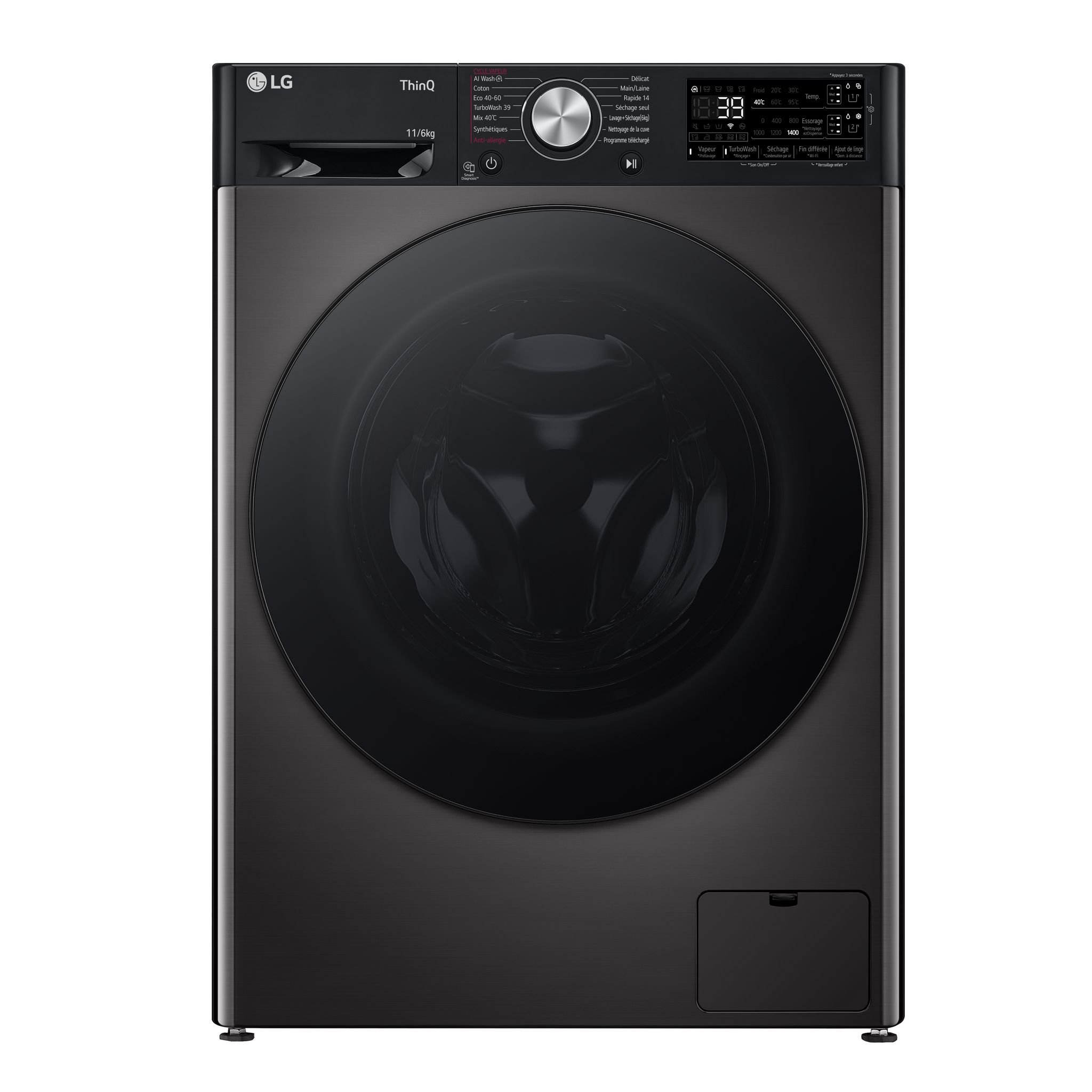 Voir la diapositive 1 : LG Lave linge séchant connecté F164R78BSTA, 11 kg lavage, 6 kg de séchage, 1400 T/min, D