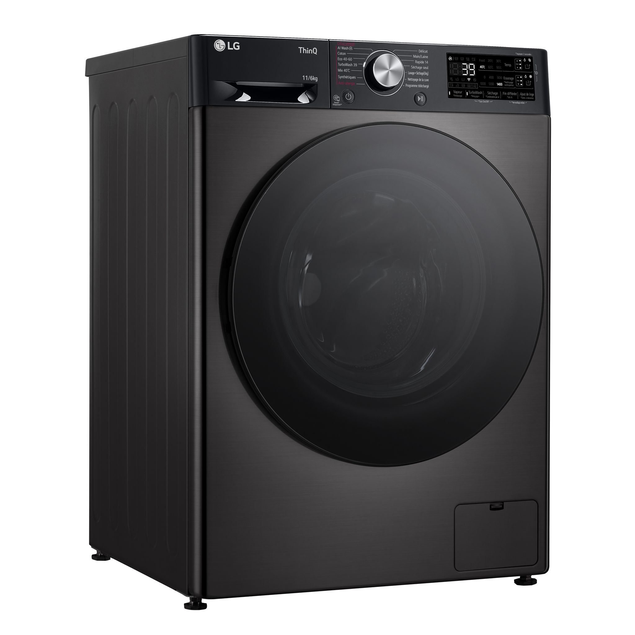 Voir la diapositive 2 : LG Lave linge séchant connecté F164R78BSTA, 11 kg lavage, 6 kg de séchage, 1400 T/min, D