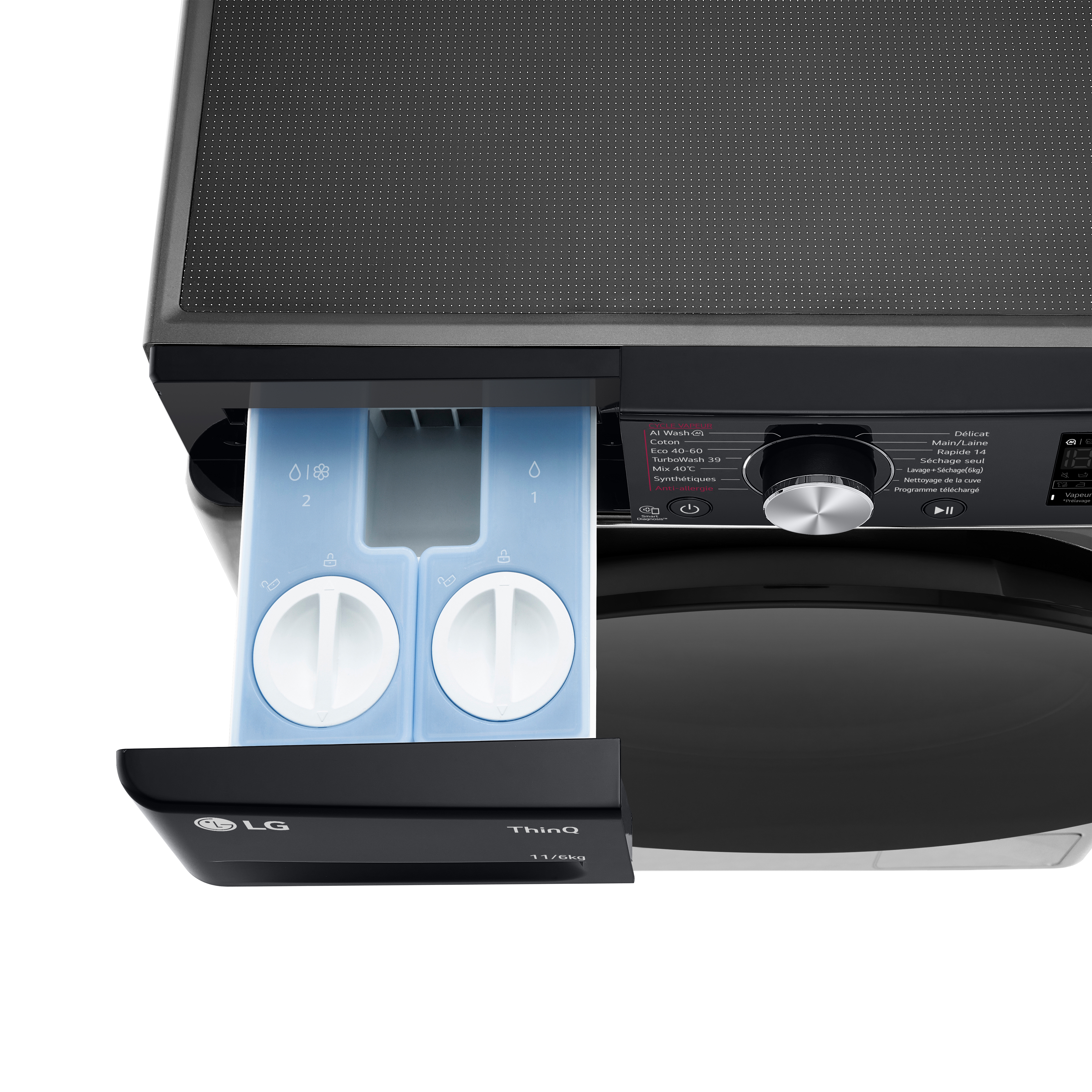 Voir la diapositive 5 : LG Lave linge séchant connecté F164R78BSTA, 11 kg lavage, 6 kg de séchage, 1400 T/min, D