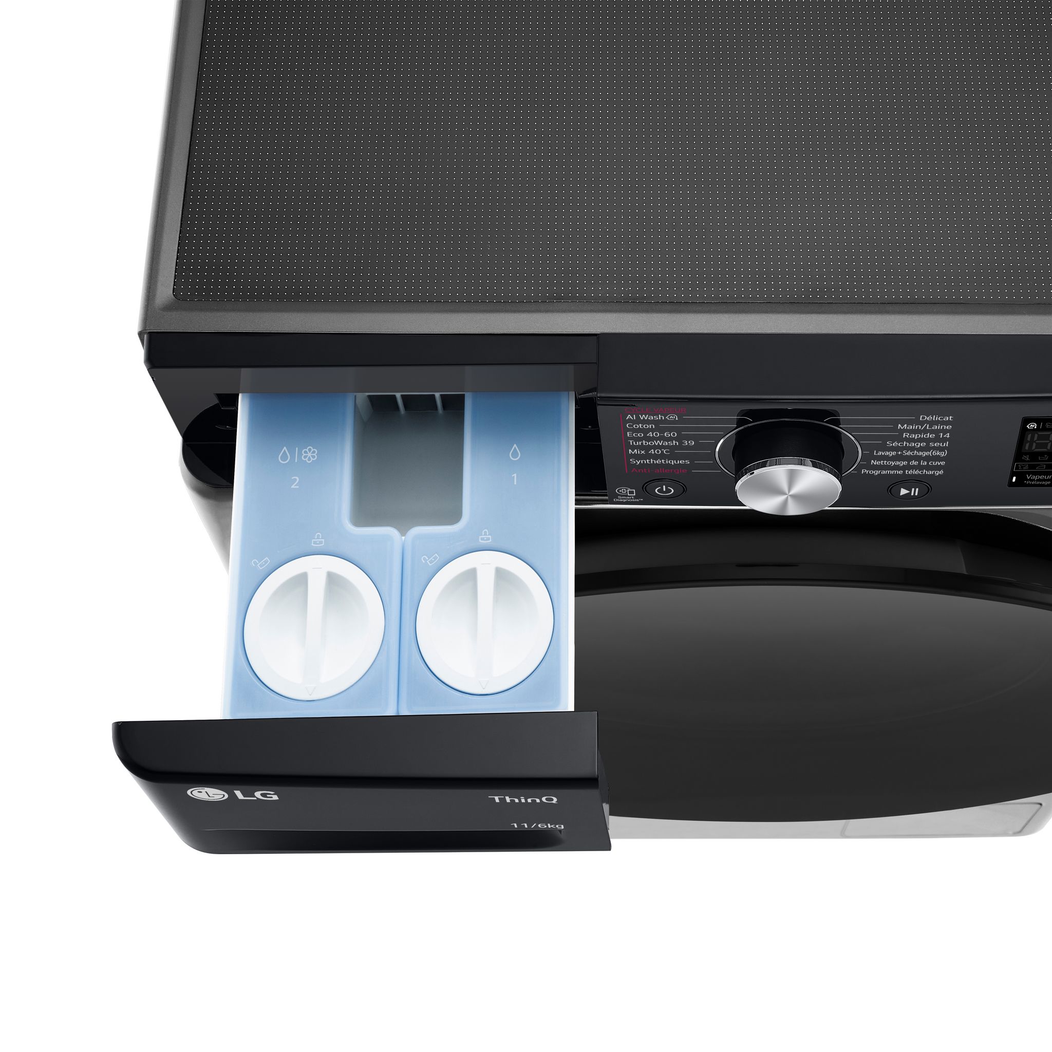 Voir la diapositive 5 : LG Lave linge séchant connecté F164R78BSTA, 11 kg lavage, 6 kg de séchage, 1400 T/min, D