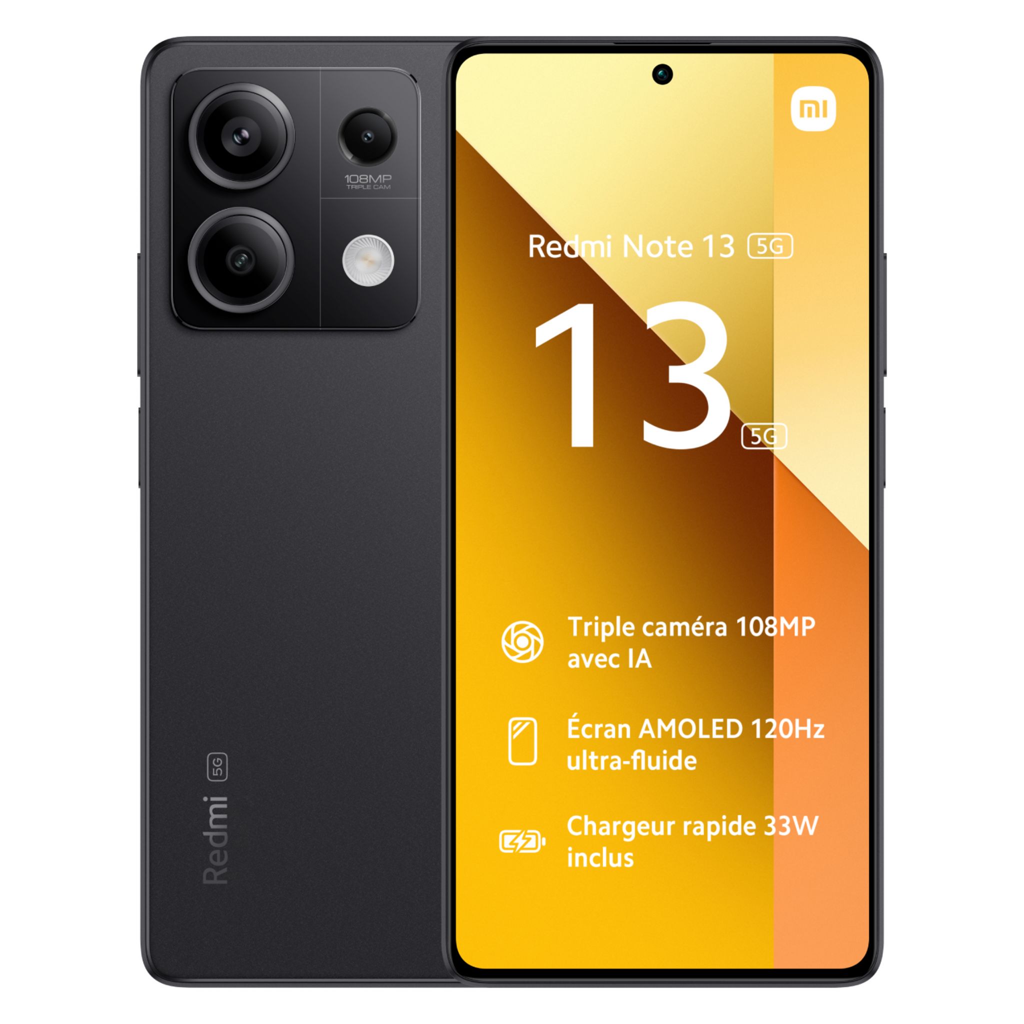 Voir la diapositive 2 : XIAOMI Redmi Note 13 256Go  5G - Noir