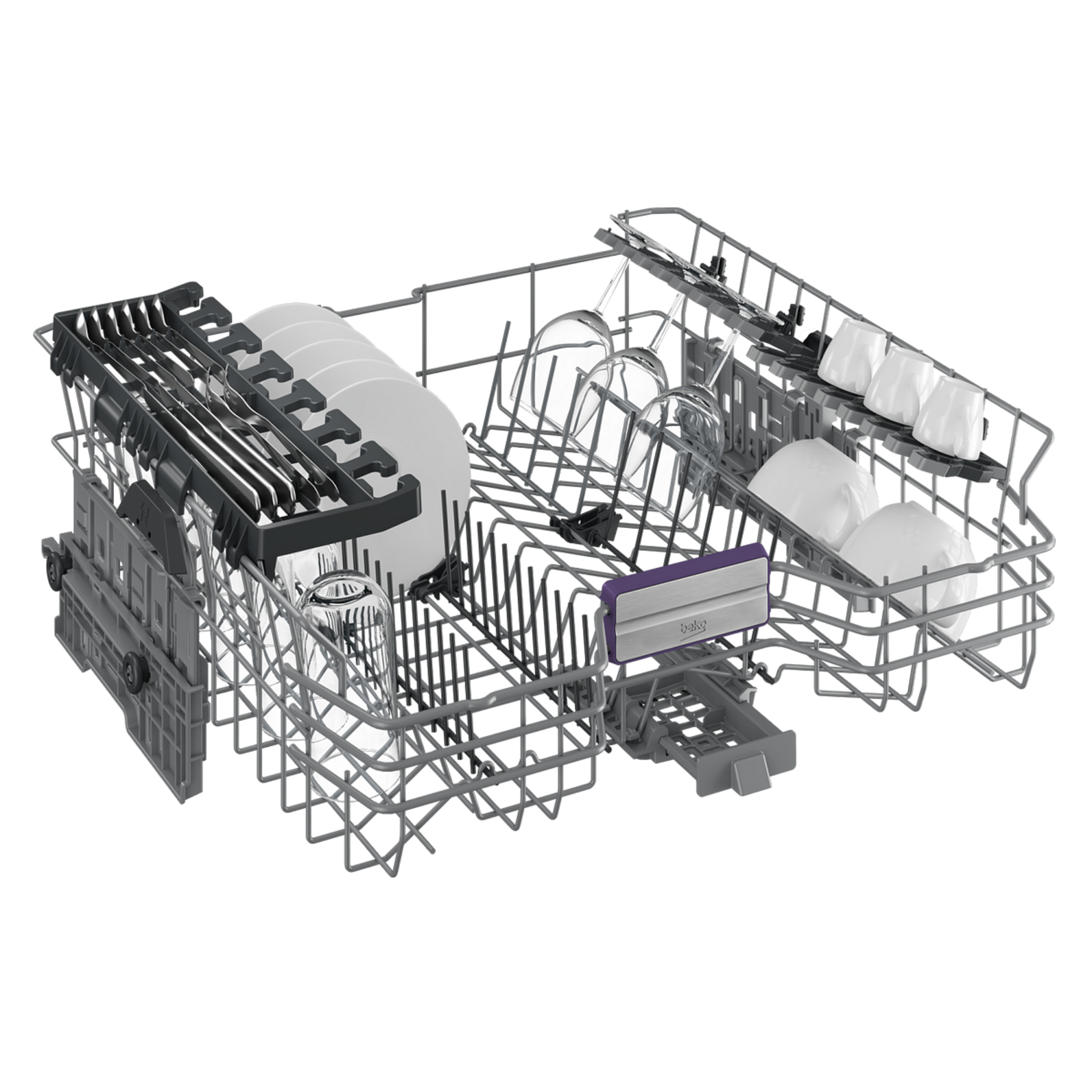 Voir la diapositive 6 : BEKO Lave vaisselle pose libre BDEN38441WA, 14 couverts, 60 cm, 44 dB, 8 programmes, C