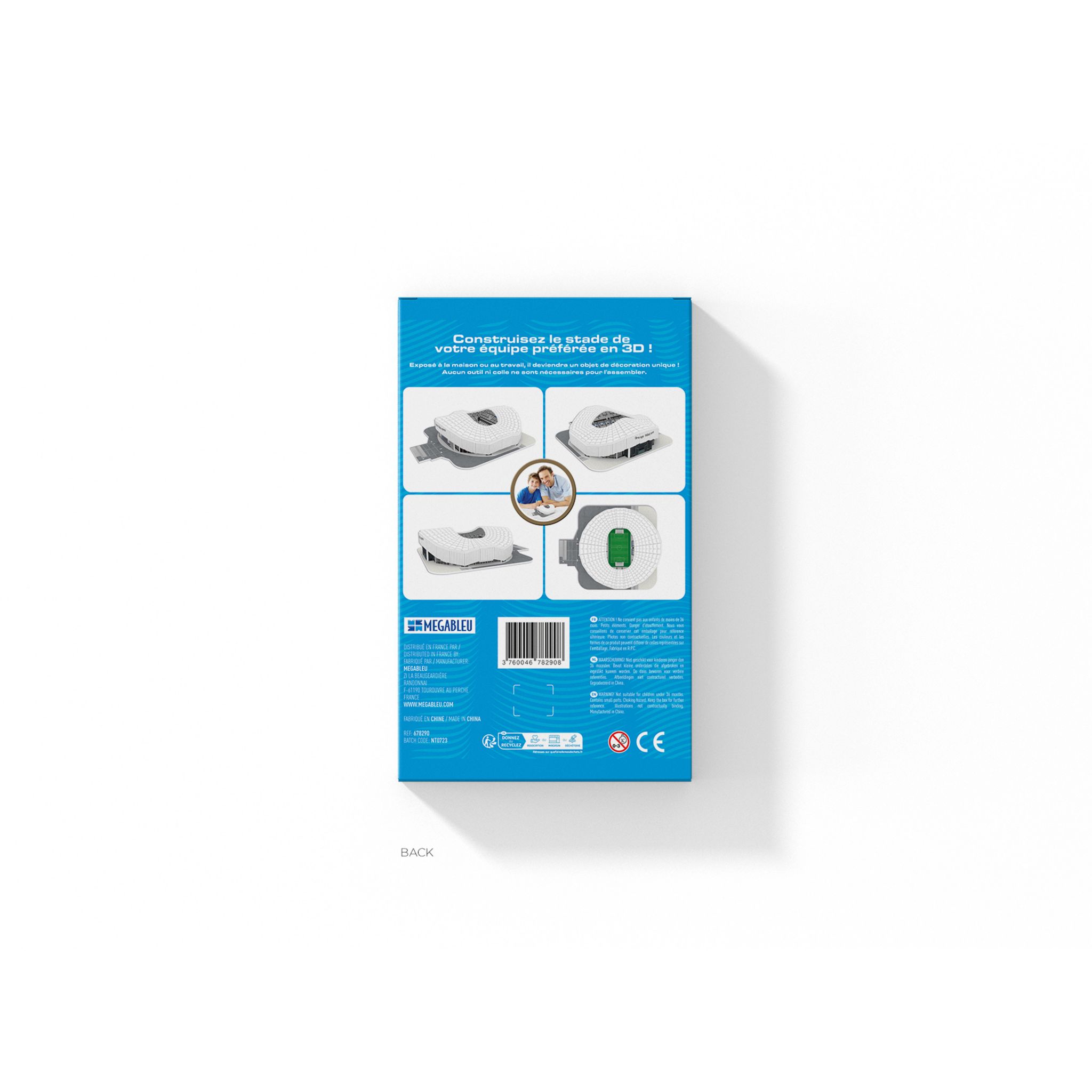 Voir la diapositive 3 : MEGABLEU Puzzle 3D mini Stade Vélodrome OM