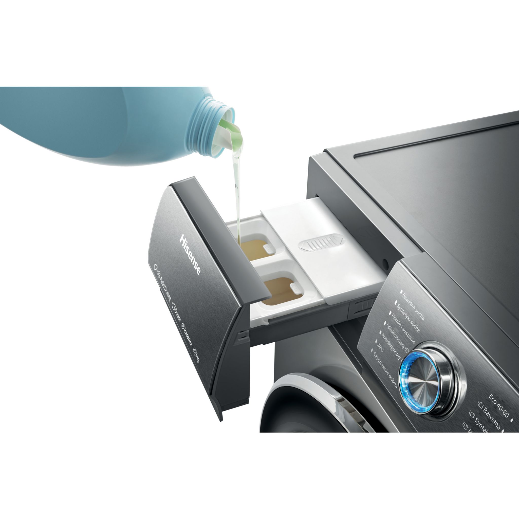 Voir la diapositive 4 : HISENSE Lave linge séchant hublot WD1014QRAWT, 10 kg de lavage, 6 kg de séchage, 1400 T/min, A