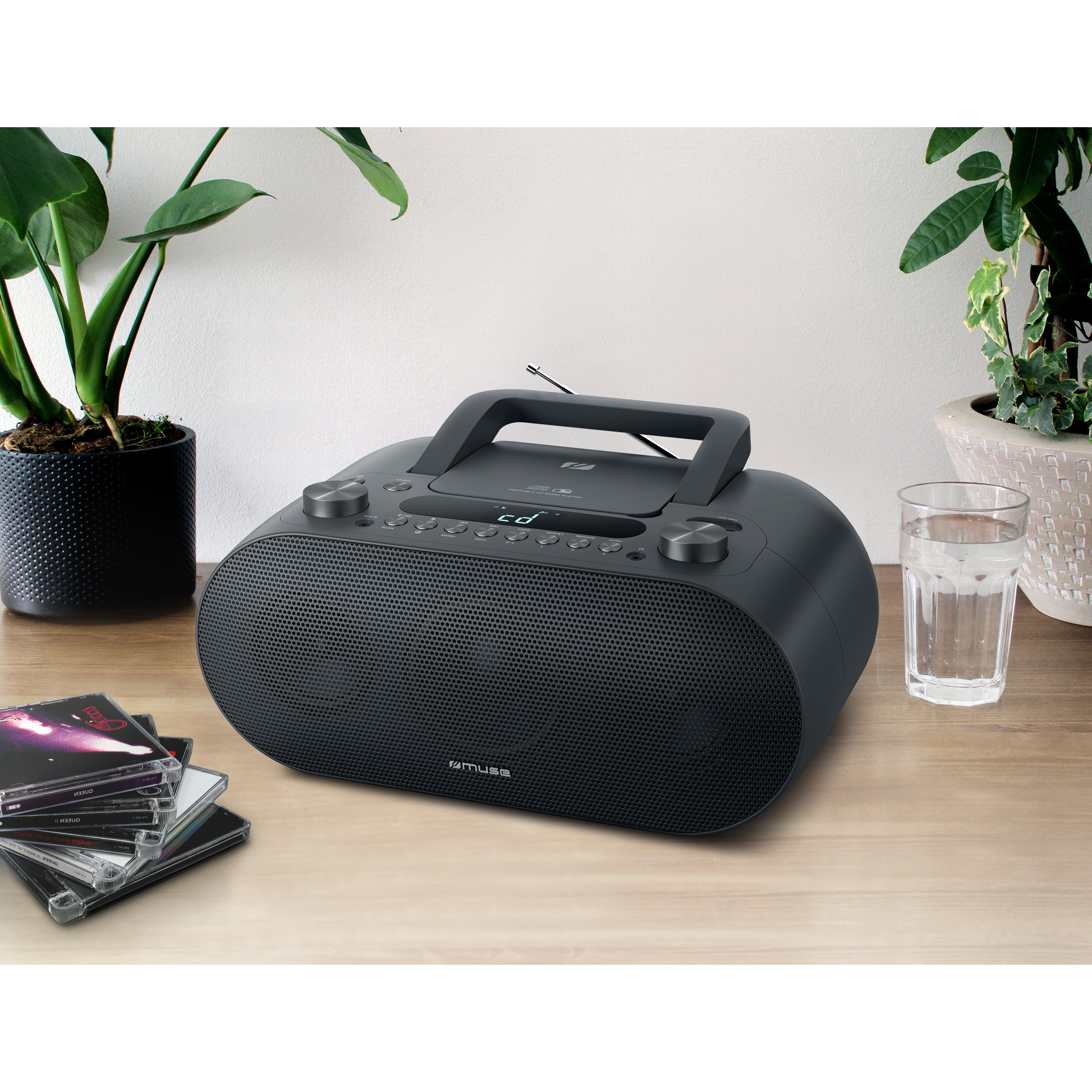 Voir la diapositive 4 : MUSE Radio portable M-35 BT Bluetooth  CD/MP3/USB - Noir