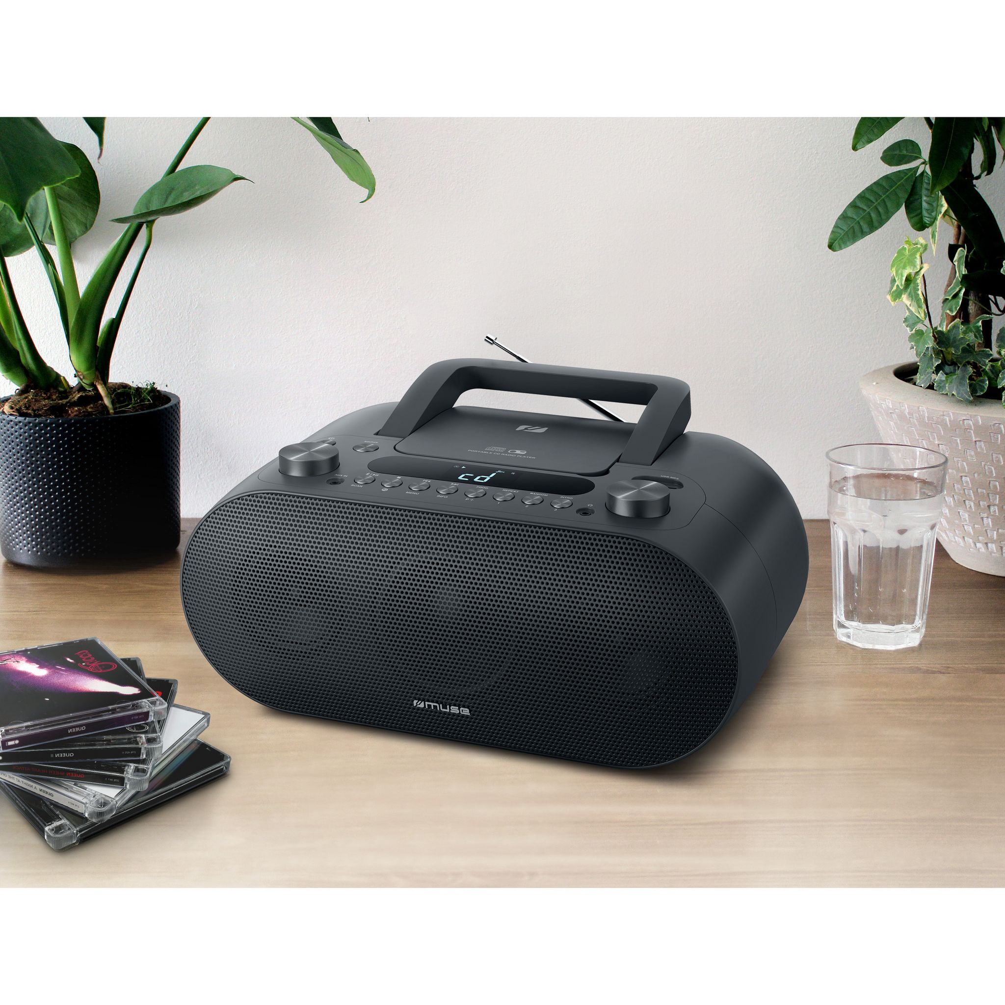 Voir la diapositive 4 : MUSE Radio portable M-35 BT Bluetooth  CD/MP3/USB - Noir