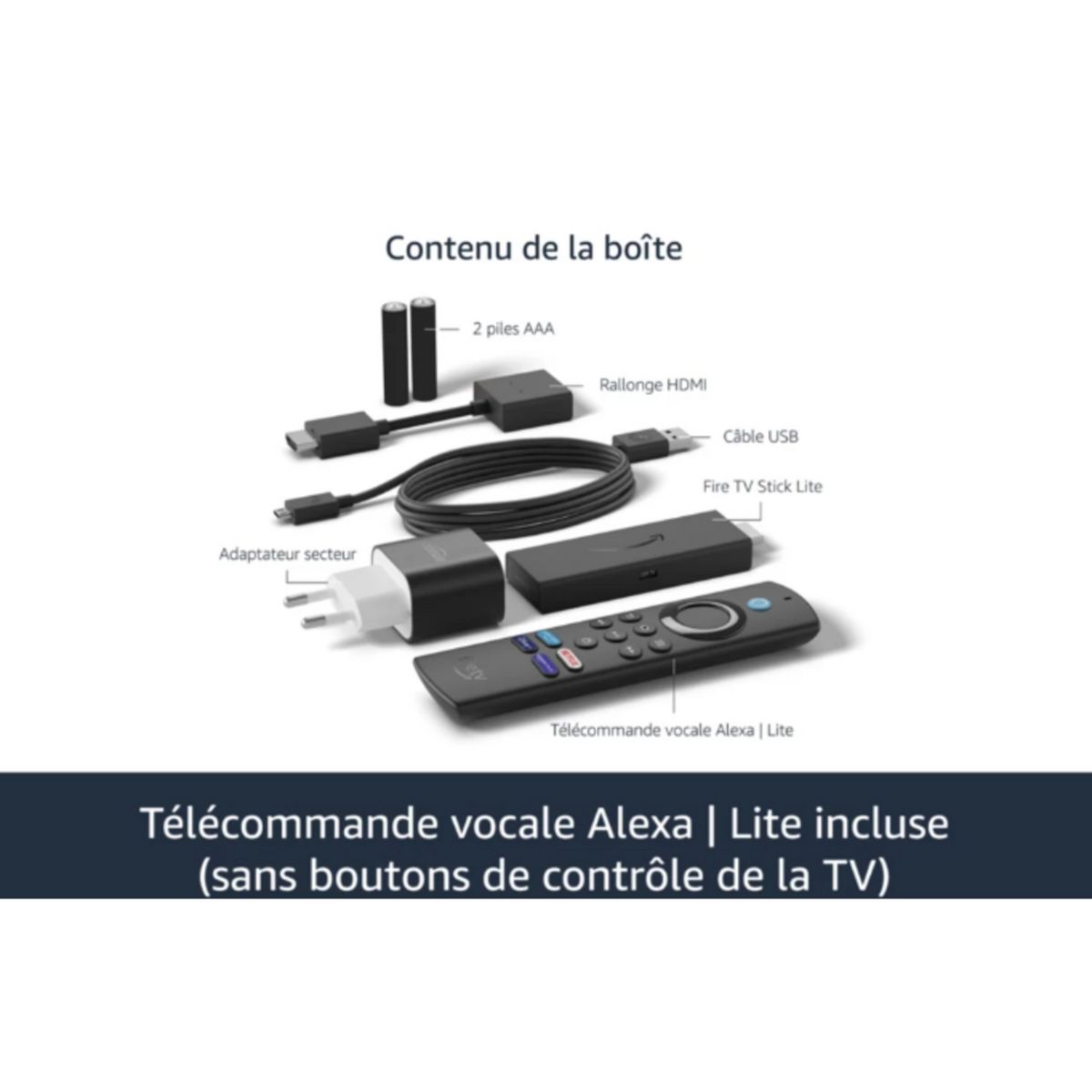 AMAZON Fire TV Stick Lite full HD avec télécommande vocale Alexa