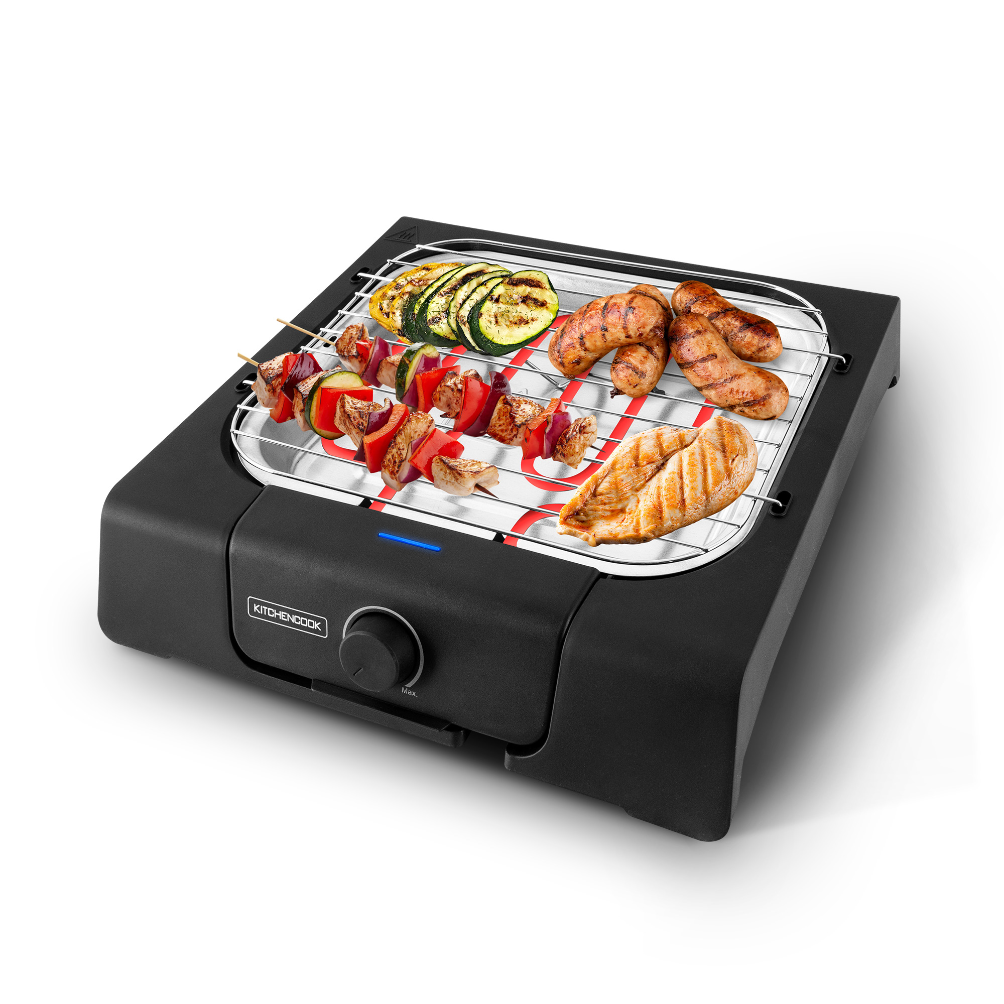 Voir la diapositive 2 : KITCHENCOOK Barbecue de table BBSQUARE - Noir