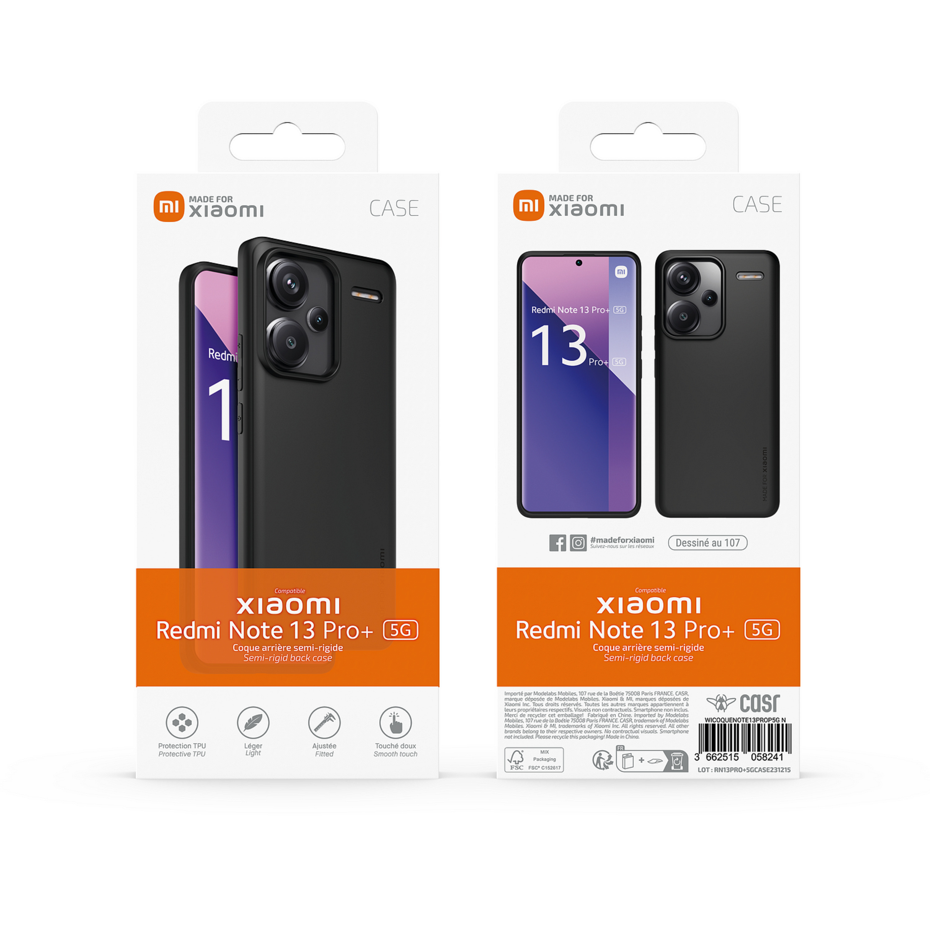 Voir la diapositive 6 : XIAOMI Coque arrière semi-rigide pour Redmi Note 13 Pro+ 5G