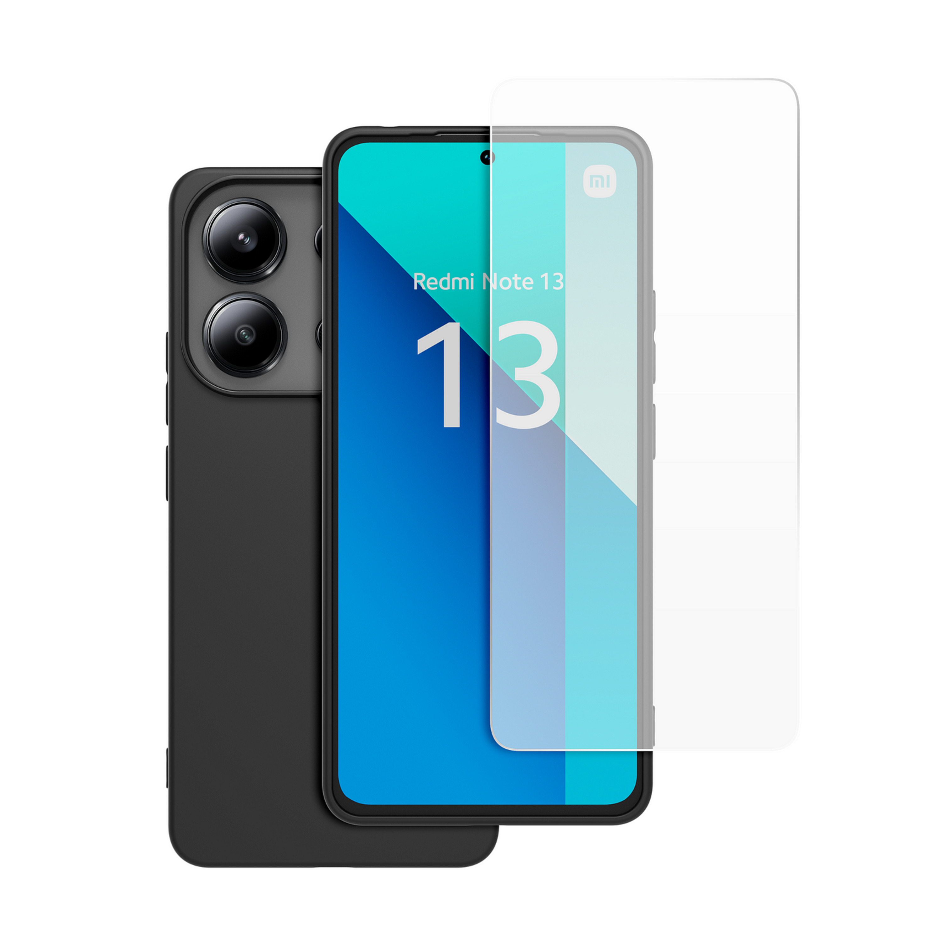 Voir la diapositive 3 : XIAOMI Coque arrière semi-rigide & Protège-écran en verre trempé pour REDMI note 13