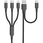 QILIVE Câble Lightning/Mulit USB/USB C - Noir