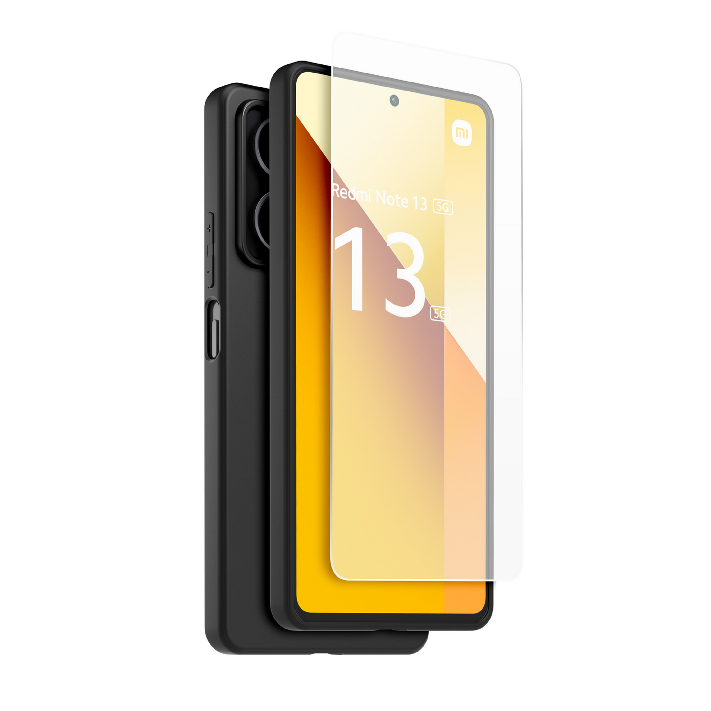 Voir la diapositive 2 : XIAOMI Coque arrière semi-rigide & Protège-écran en verre trempé pour Redmi Note 13 5G