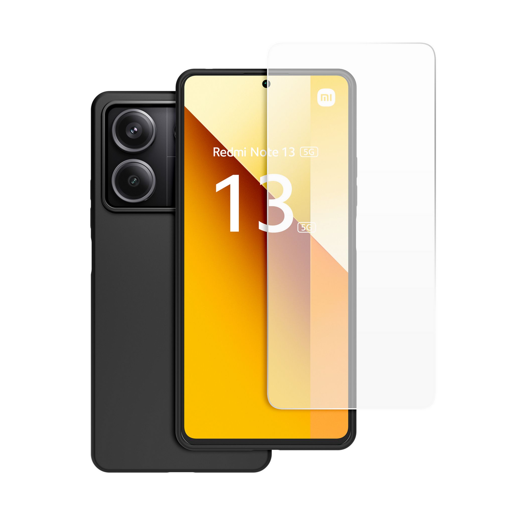 Voir la diapositive 3 : XIAOMI Coque arrière semi-rigide & Protège-écran en verre trempé pour Redmi Note 13 5G