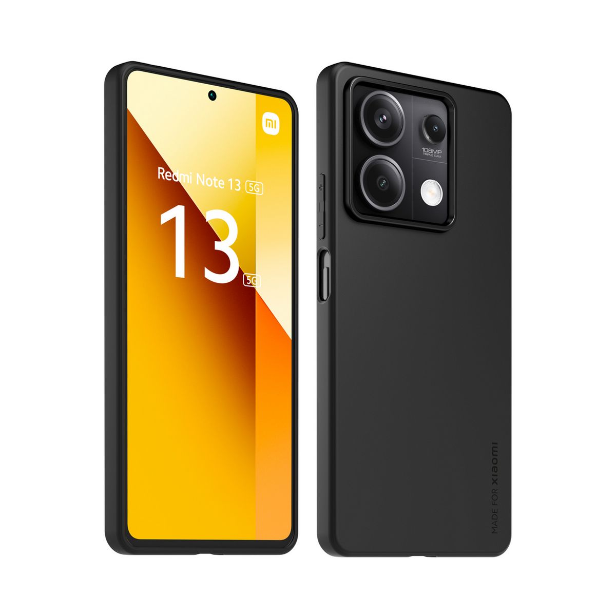 XIAOMI Coque arrière semi-rigide & Protège-écran en verre trempé pour Redmi Note 13 5G