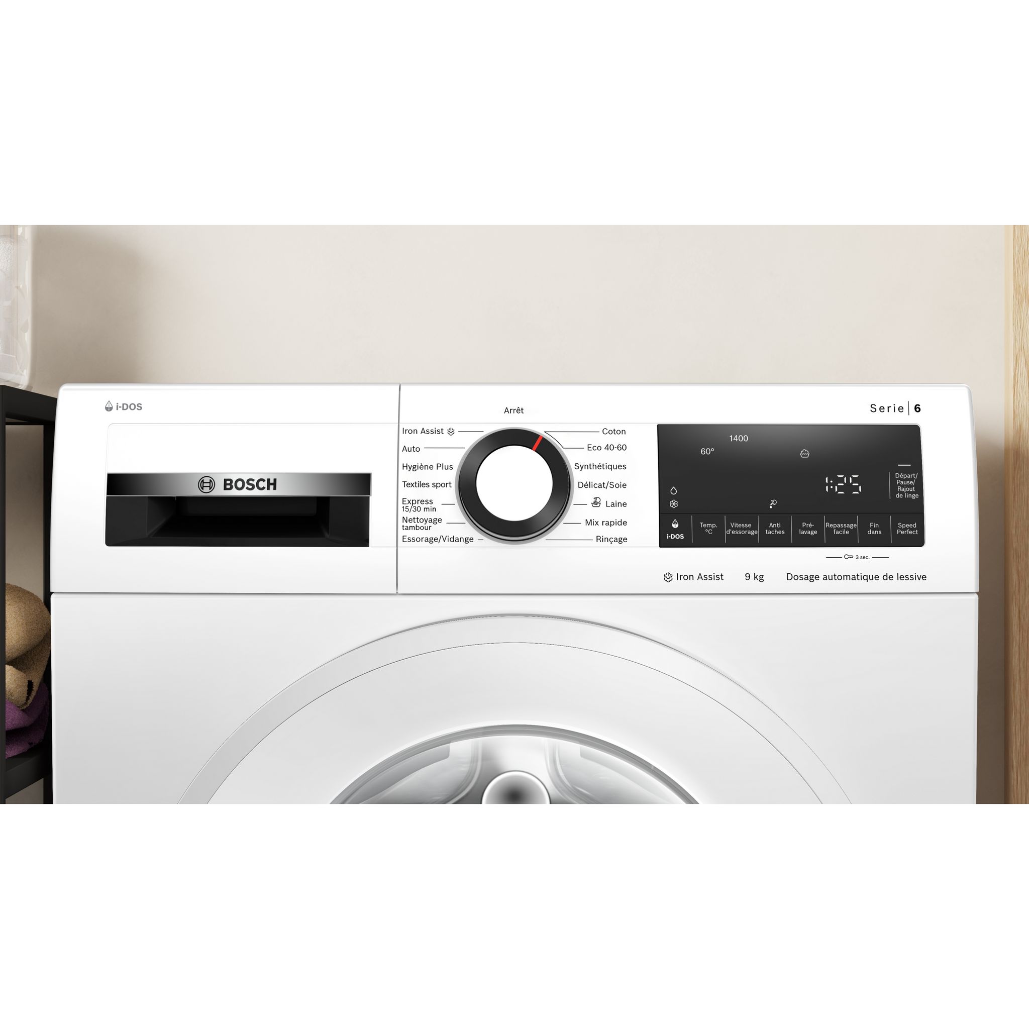 Voir la diapositive 3 : BOSCH Lave linge hublot à induction WGG244F0FR, 9 kg, 1400 T/min, A
