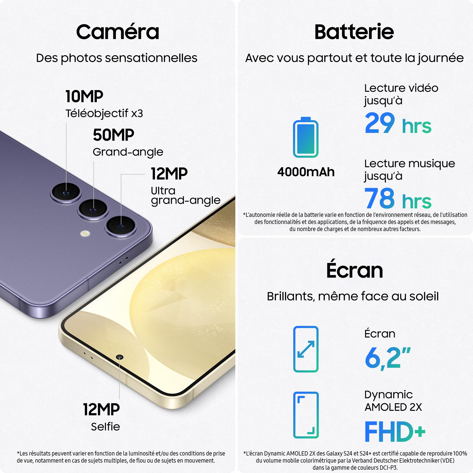 Voir la diapositive 4 : SAMSUNG Galaxy S24 5G Smartphone avec Galaxy AI 128Go - Argent