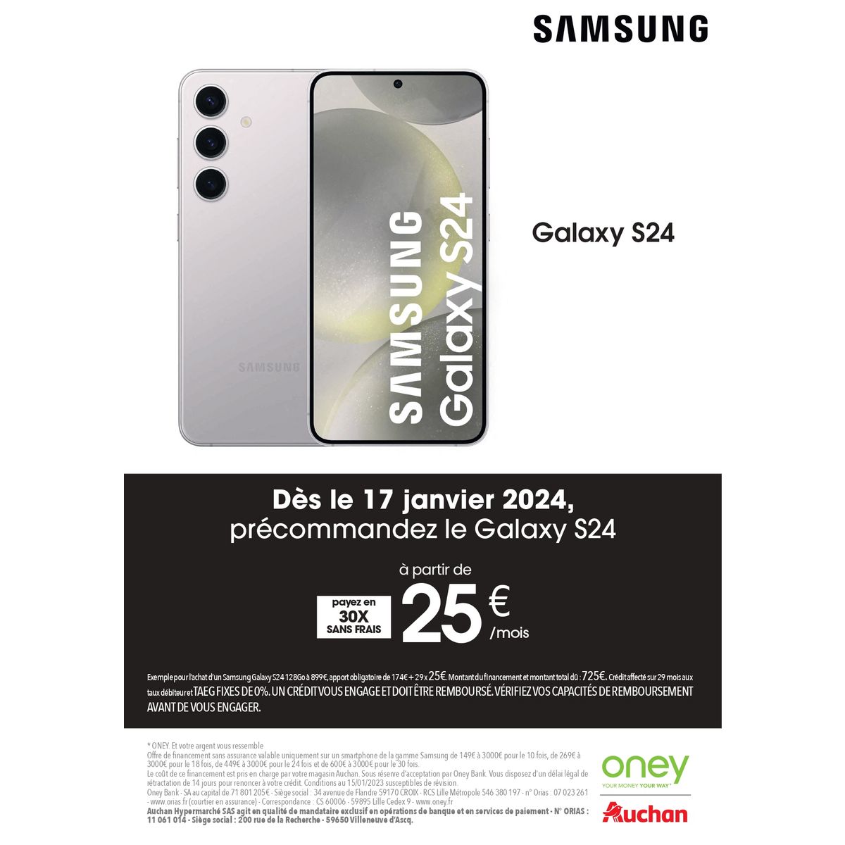 SAMSUNG Galaxy S24 5G Smartphone avec Galaxy AI 128Go - Argent