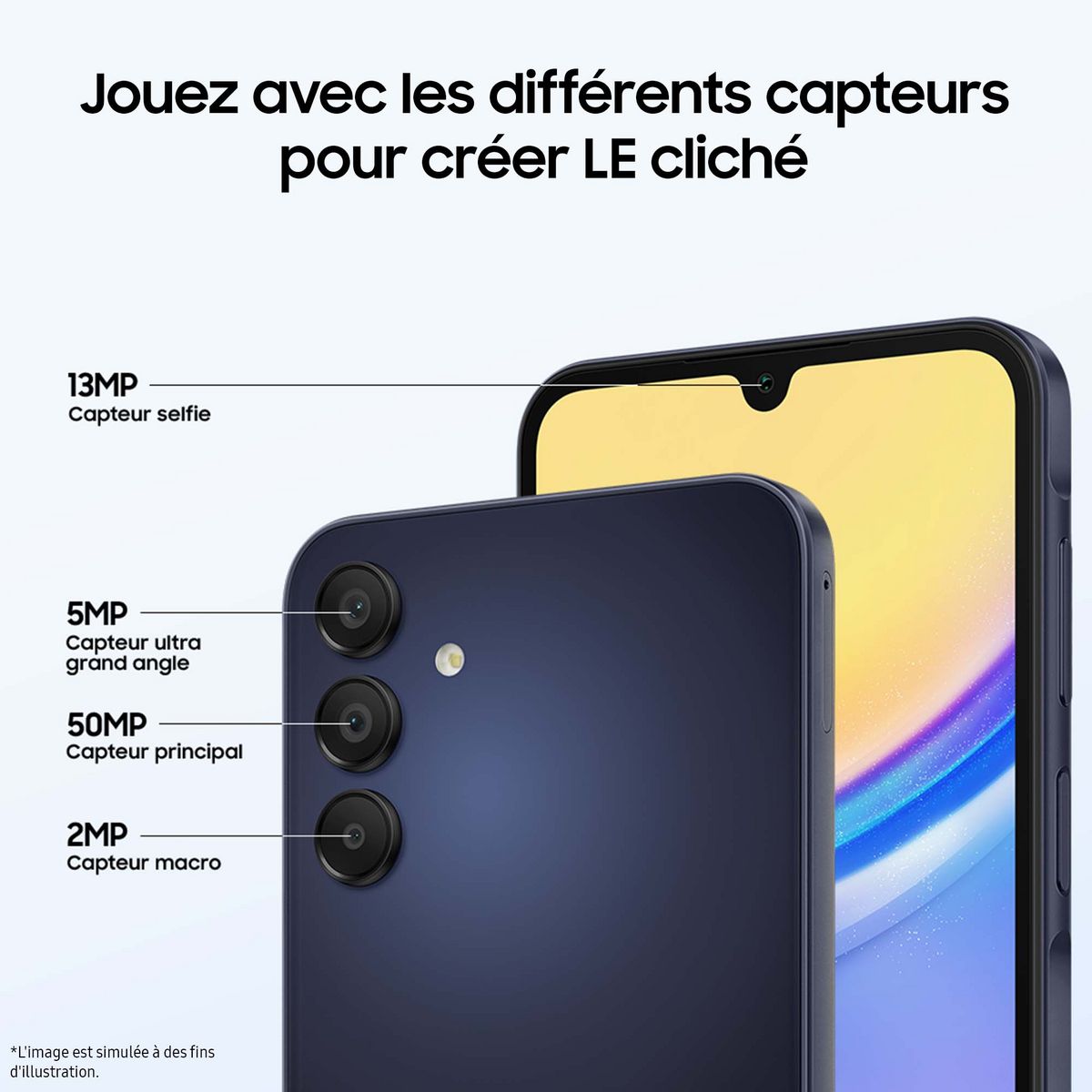 SAMSUNG Galaxy A15 5G 128 Go - Bleu nuit