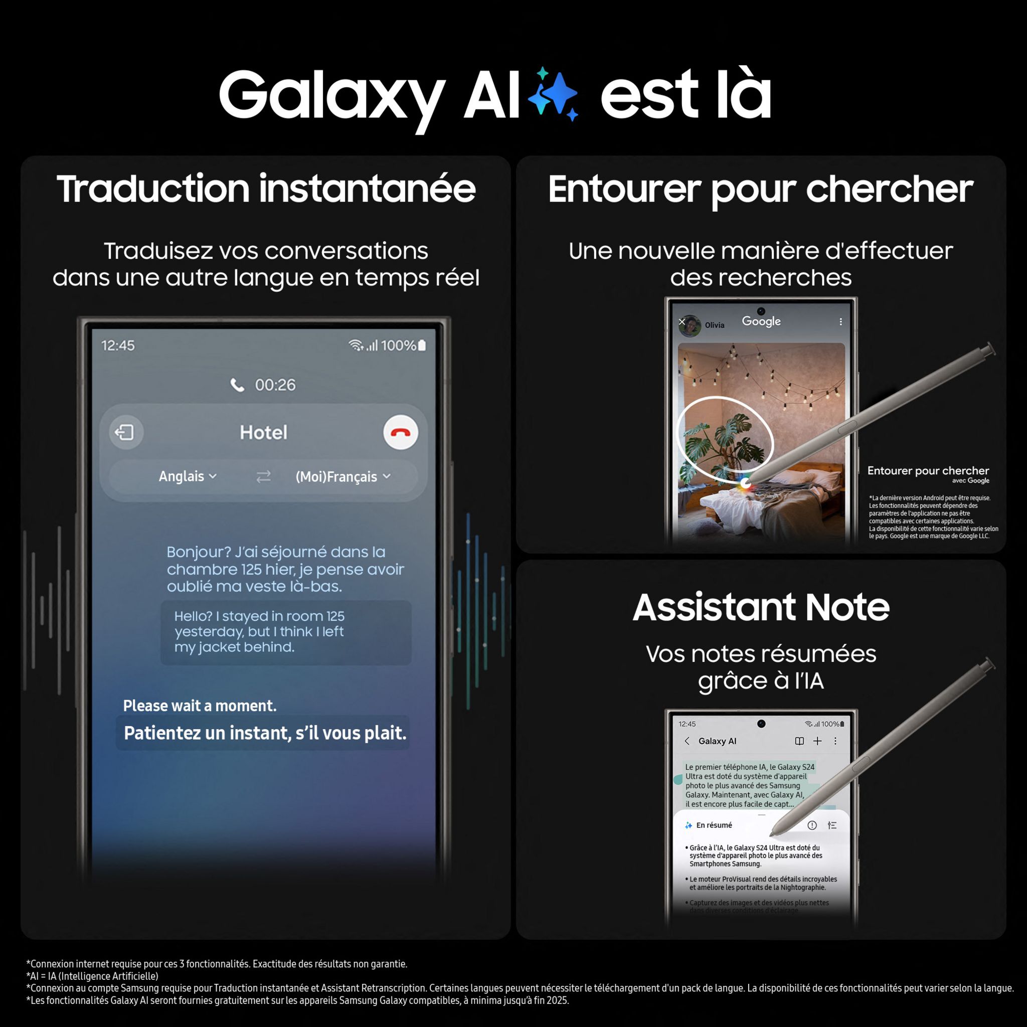 Voir la diapositive 4 : SAMSUNG Galaxy S24 Ultra 5G Smartphone avec Galaxy AI 256 Go - Violet
