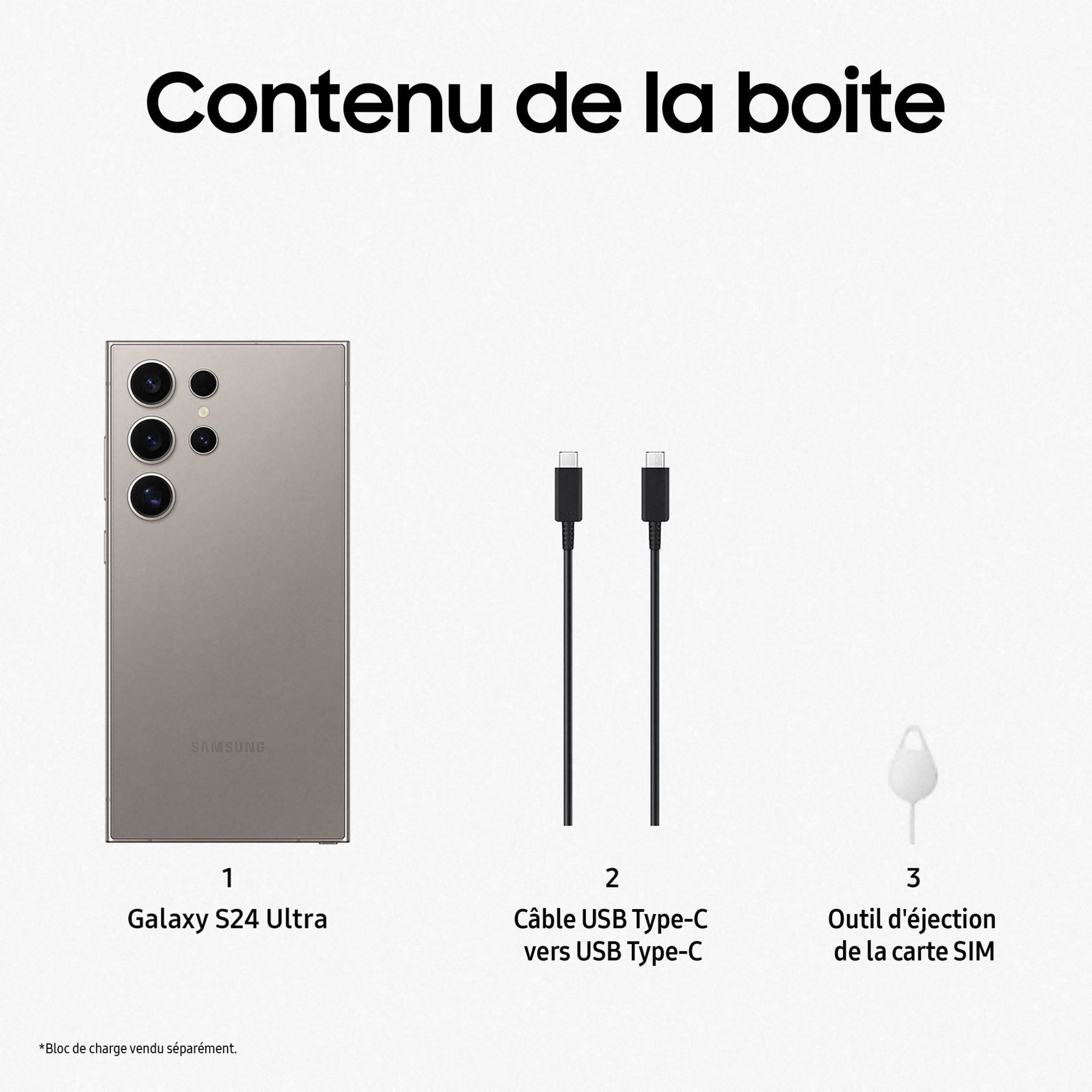 Voir la diapositive 7 : SAMSUNG Galaxy S24 Ultra 5G Smartphone avec Galaxy AI 512 Go - Gris