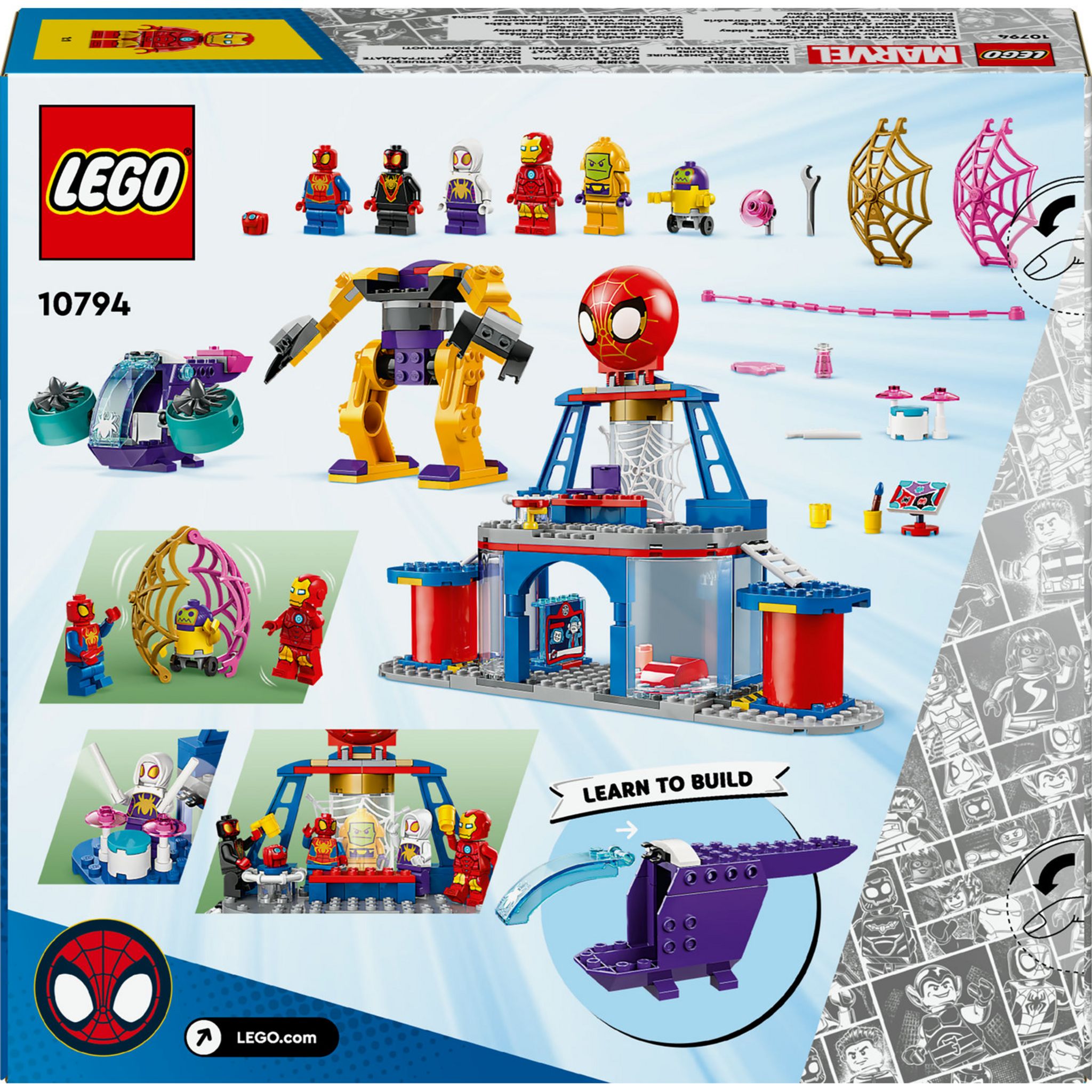 Voir la diapositive 3 : LEGO LEGO Marvel Spidey et Ses Amis Extraordinaires 10794 Le QG des Lanceurs de Toile de l'Équipe Spidey