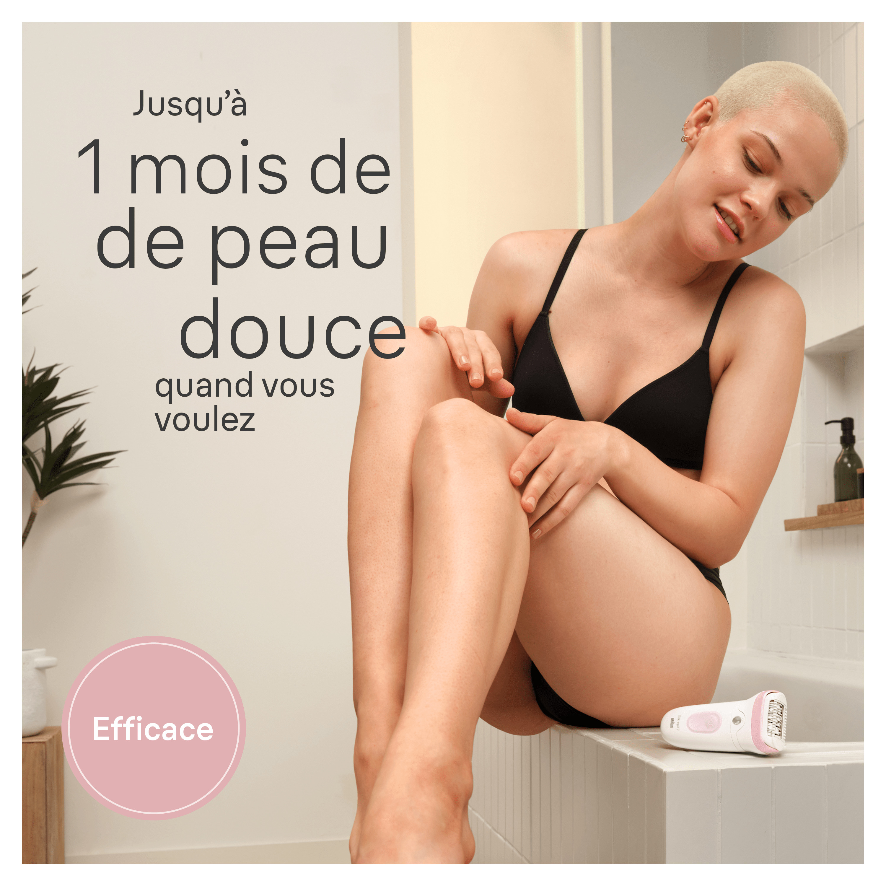 Voir la diapositive 2 : BRAUN Épilateur silk épil 7-030 - Blanc et rose