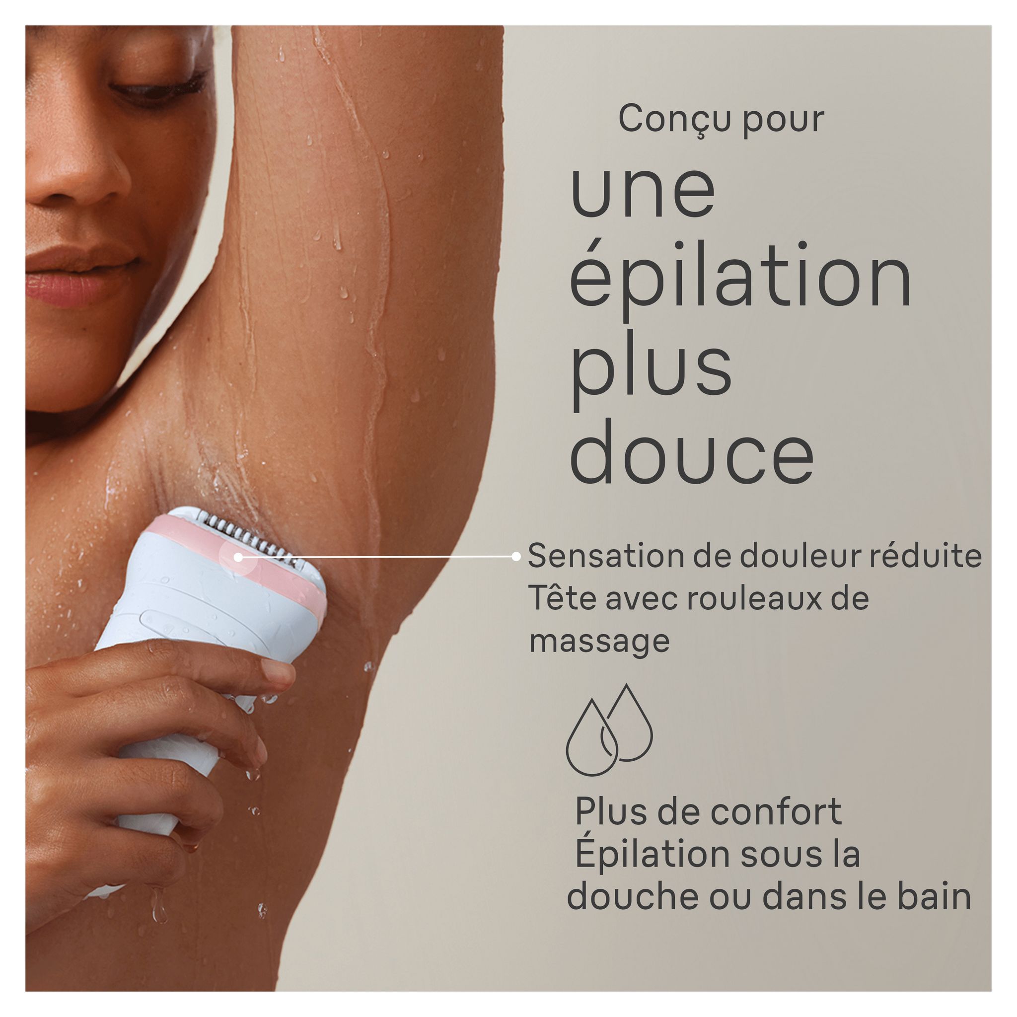 Voir la diapositive 6 : BRAUN Épilateur silk épil 7-030 - Blanc et rose