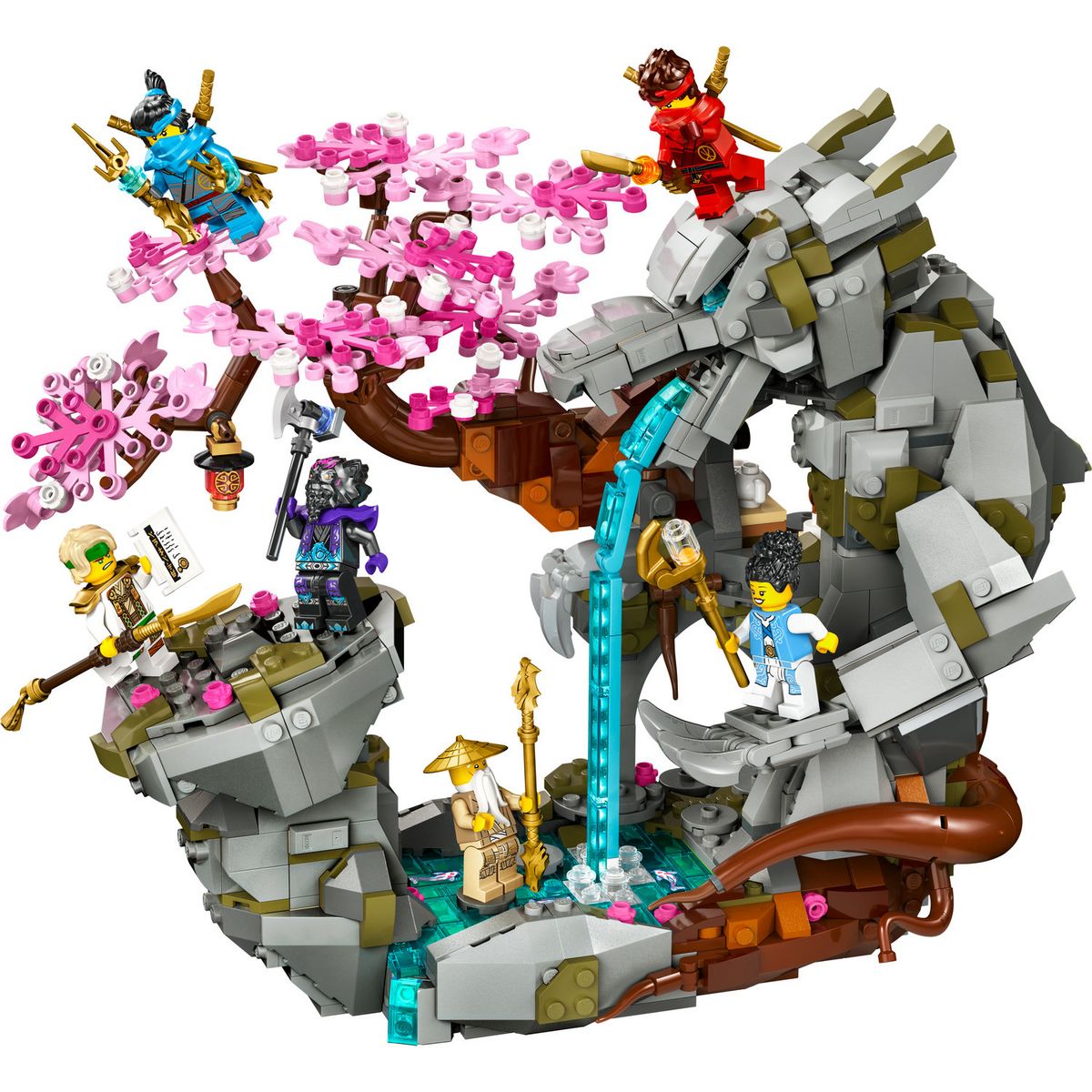LEGO LEGO NINJAGO 71819 Le Sanctuaire de la Roche du Dragon, Jouet de Ninjas, 6 Minifigurines