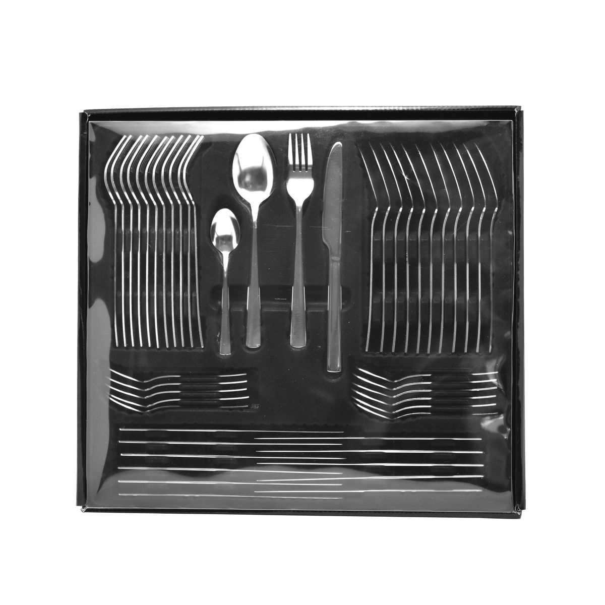 Voir la diapositive 2 : ACTUEL Ménagère 48 pièces en inox avec boite cadeau