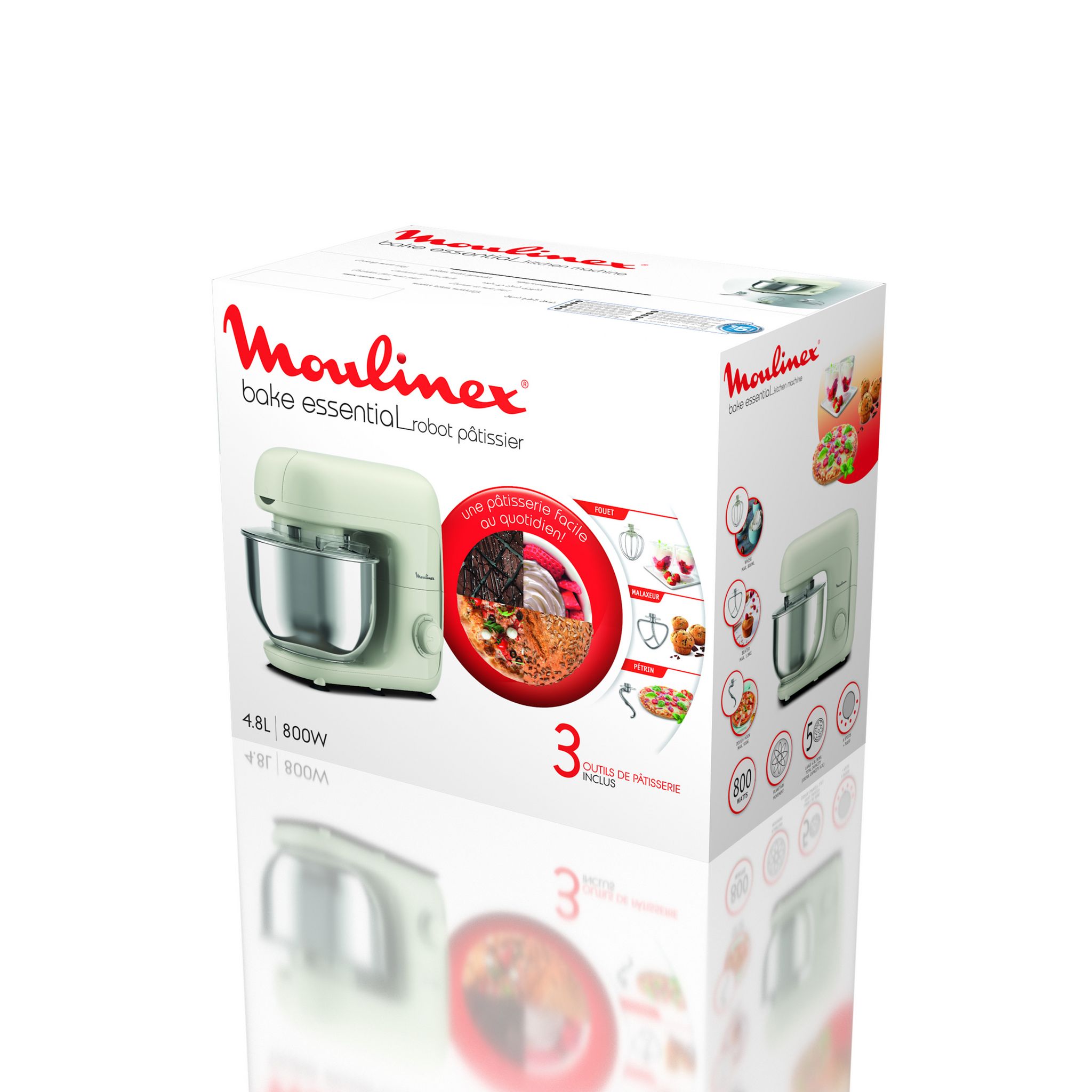 Voir la diapositive 2 : MOULINEX Robot pâtissier QA160110 - Blanc