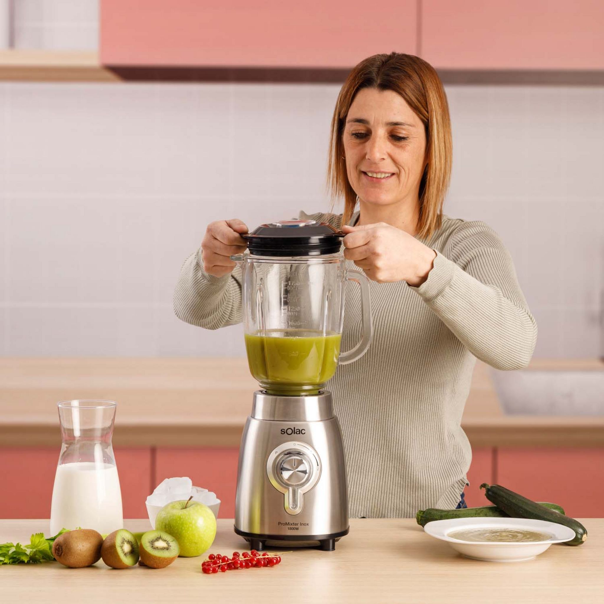 Voir la diapositive 6 : SOLAC Blender Pro Mixter - Inox brossé