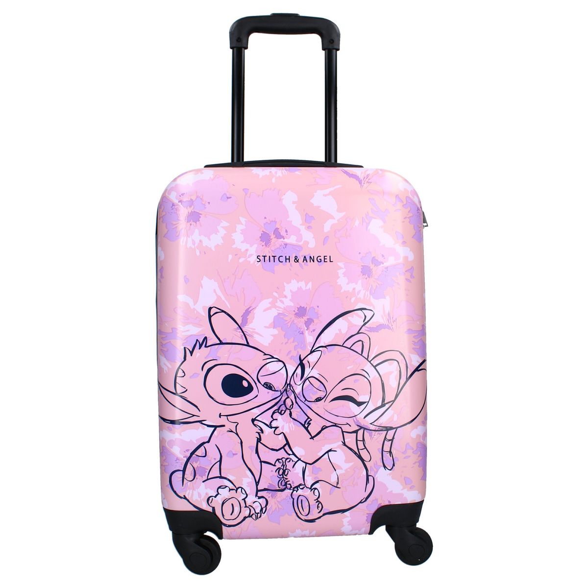 Valise cabine rigide 48cm 4 roues STITCH - rose