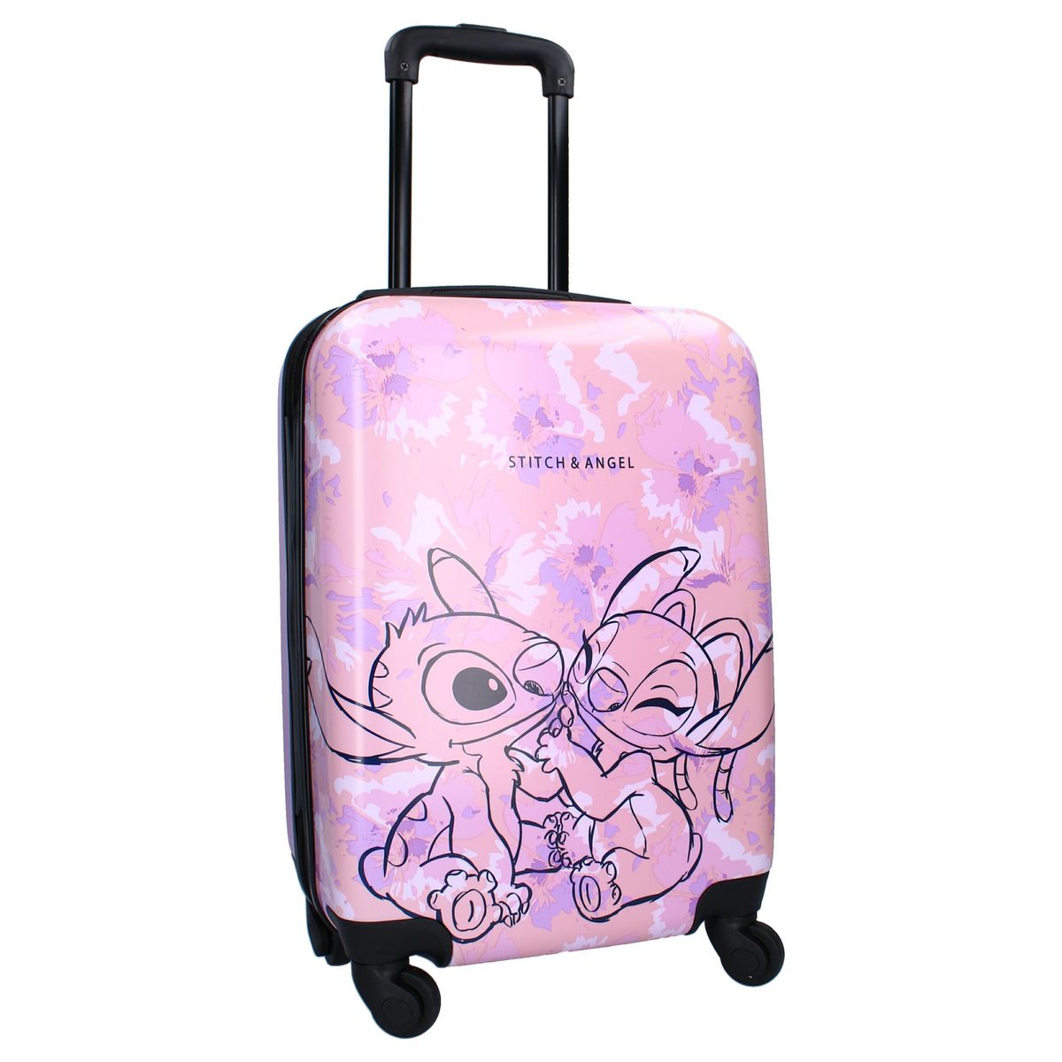 Valise cabine rigide 48cm 4 roues STITCH - rose