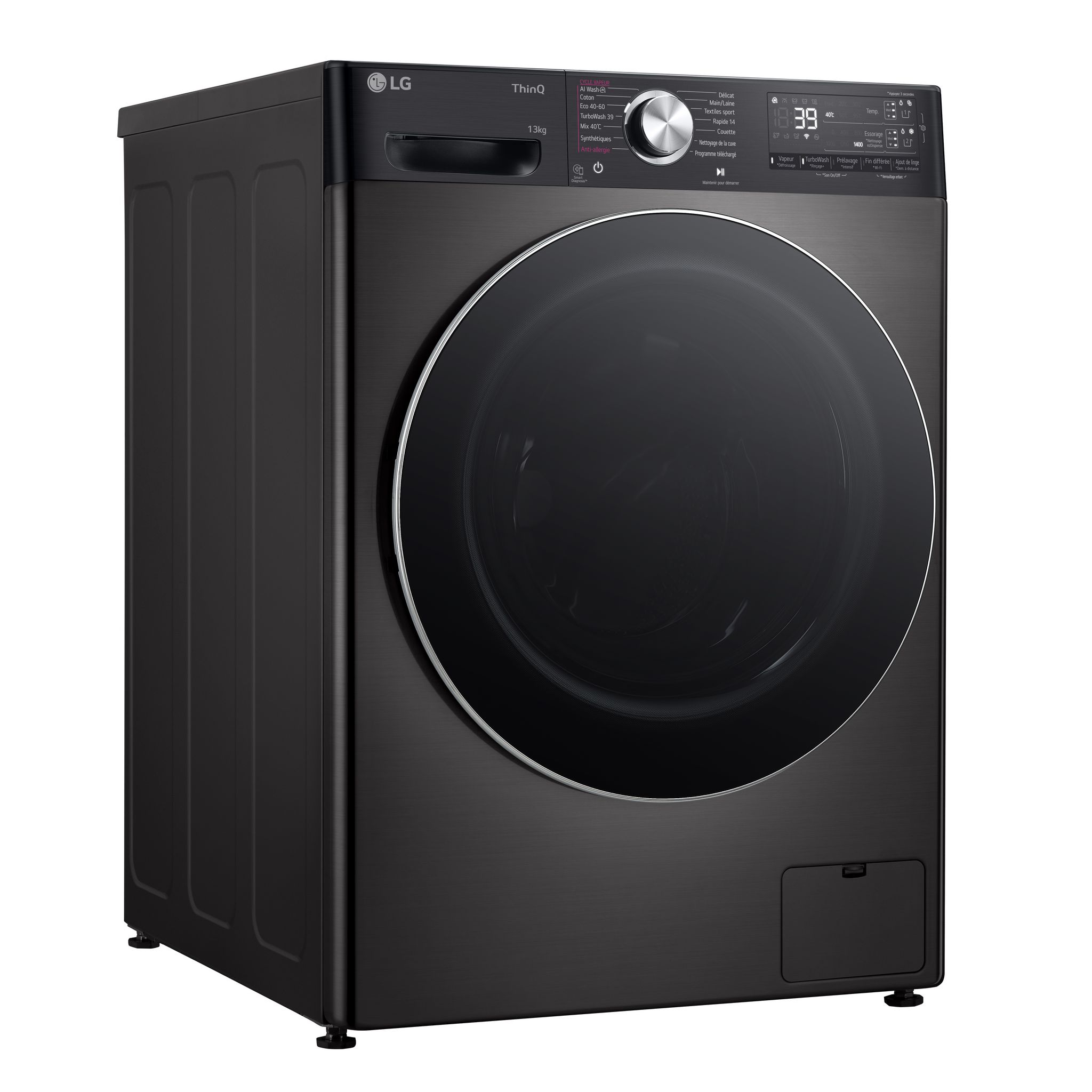 Voir la diapositive 2 : LG Lave linge hublot à induction F34R92BSTA, 13 kg, 1400 T/min, A