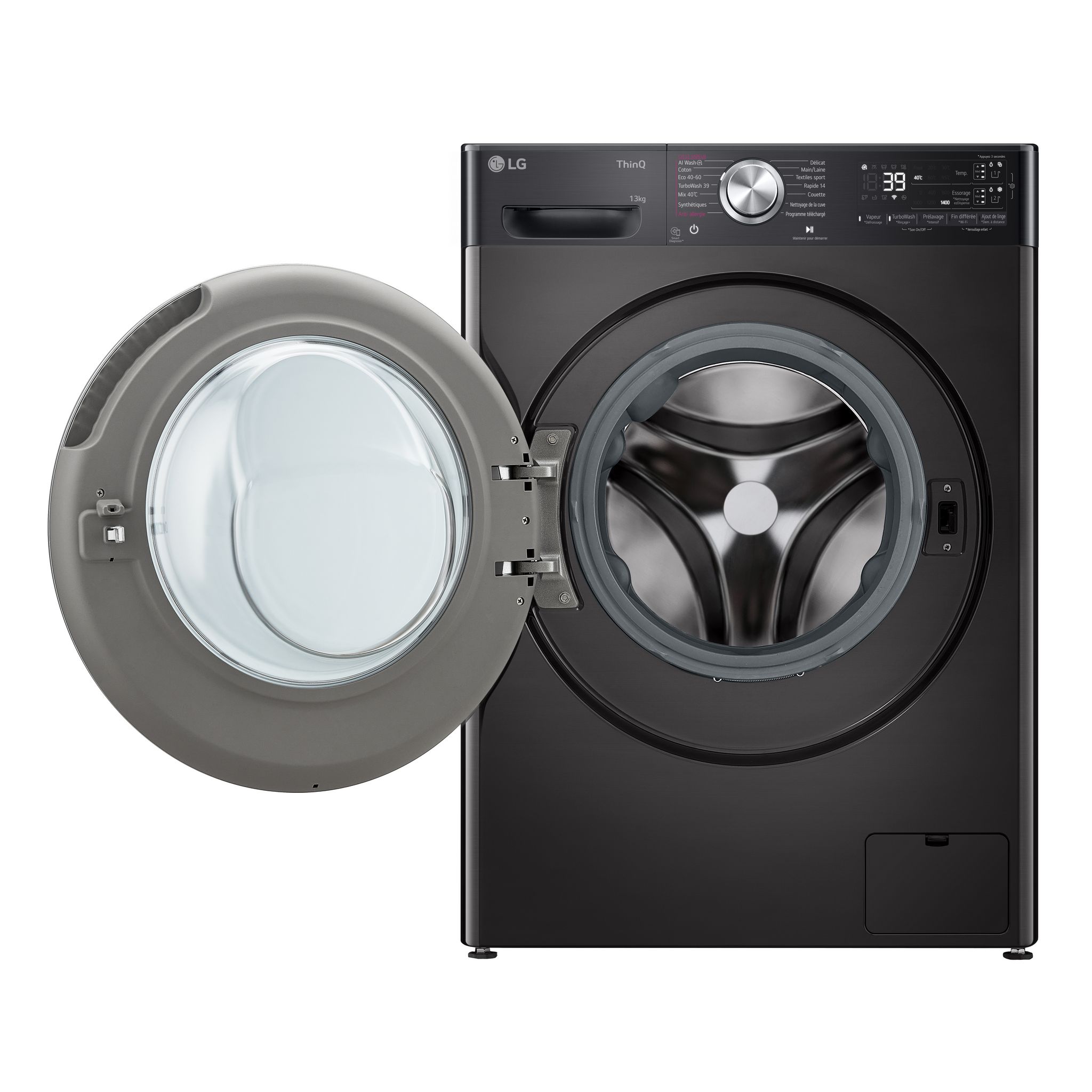 Voir la diapositive 3 : LG Lave linge hublot à induction F34R92BSTA, 13 kg, 1400 T/min, A