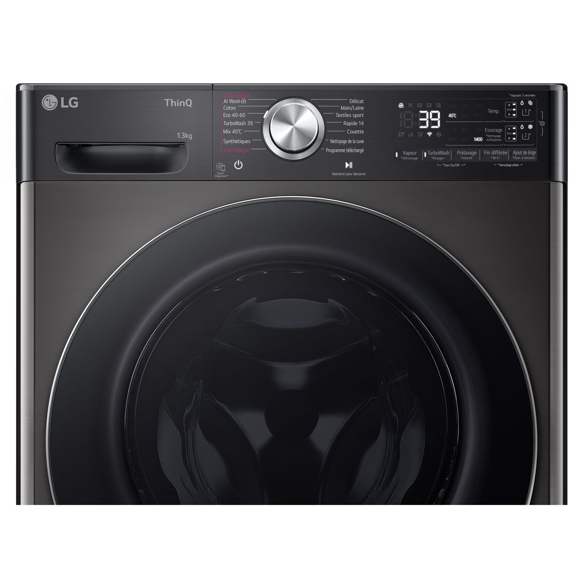 LG Lave linge hublot à induction F34R92BSTA, 13 kg, 1400 T/min, A