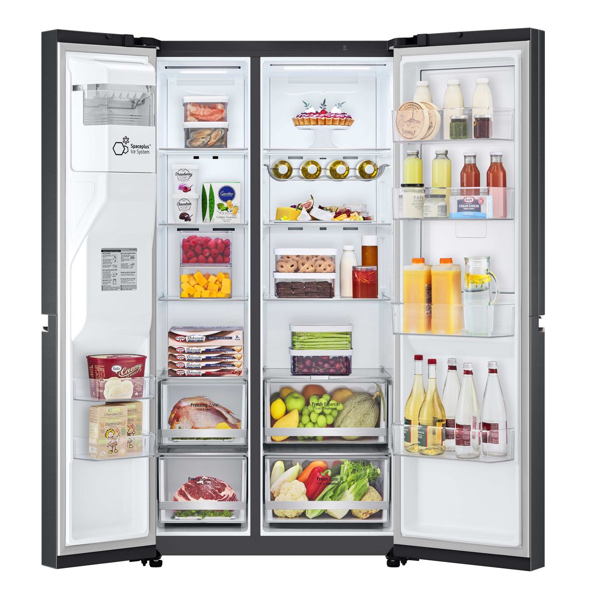 LG Réfrigérateur américain GSJV80MCLE, 635 L, Froid ventilé No Frost, E