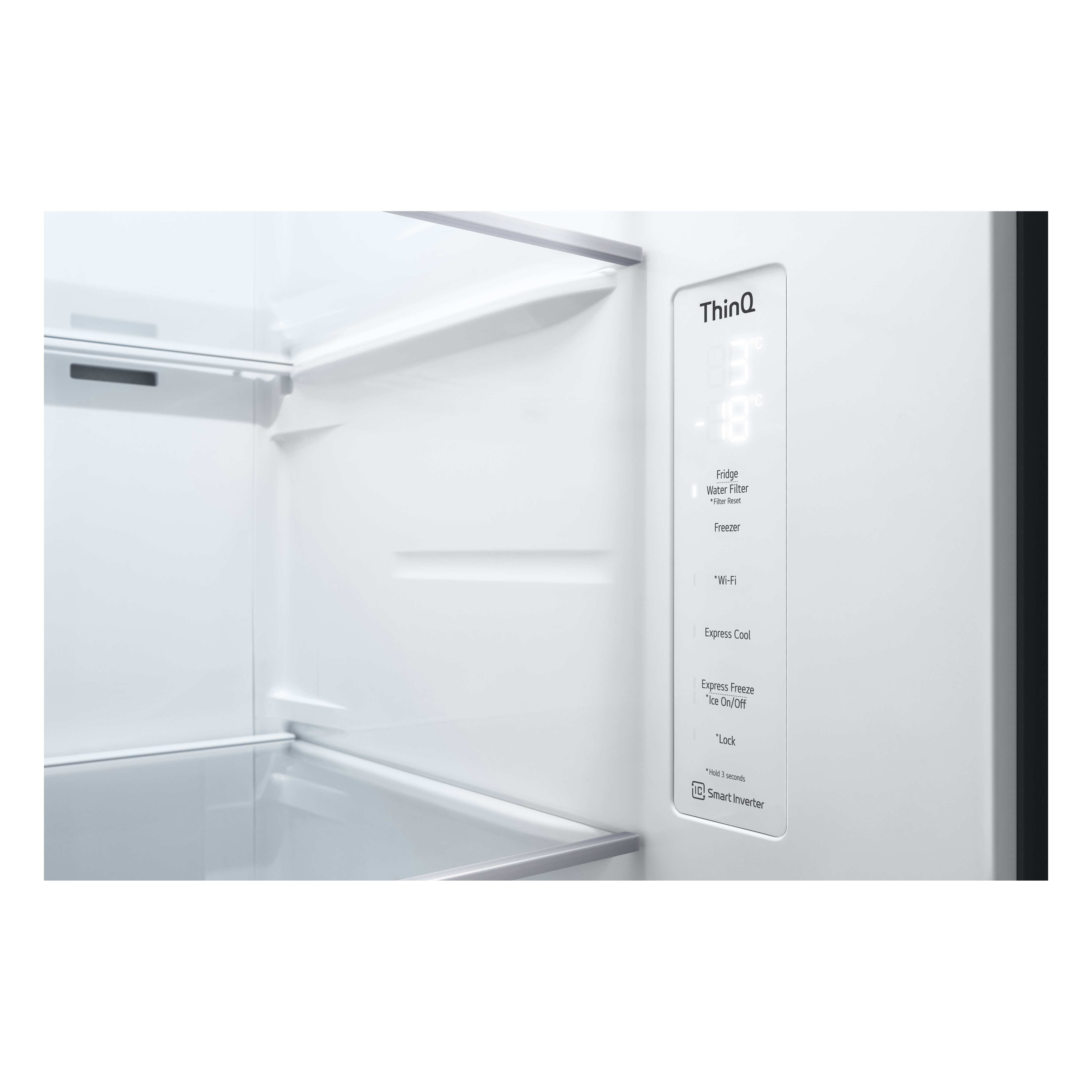Voir la diapositive 7 : LG Réfrigérateur américain GSJV80MCLE, 635 L, Froid ventilé No Frost, E