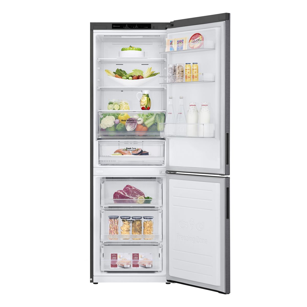 LG Réfrigérateur combiné GBB61DSJEC, 341 L, Froid ventilé No Frost, E