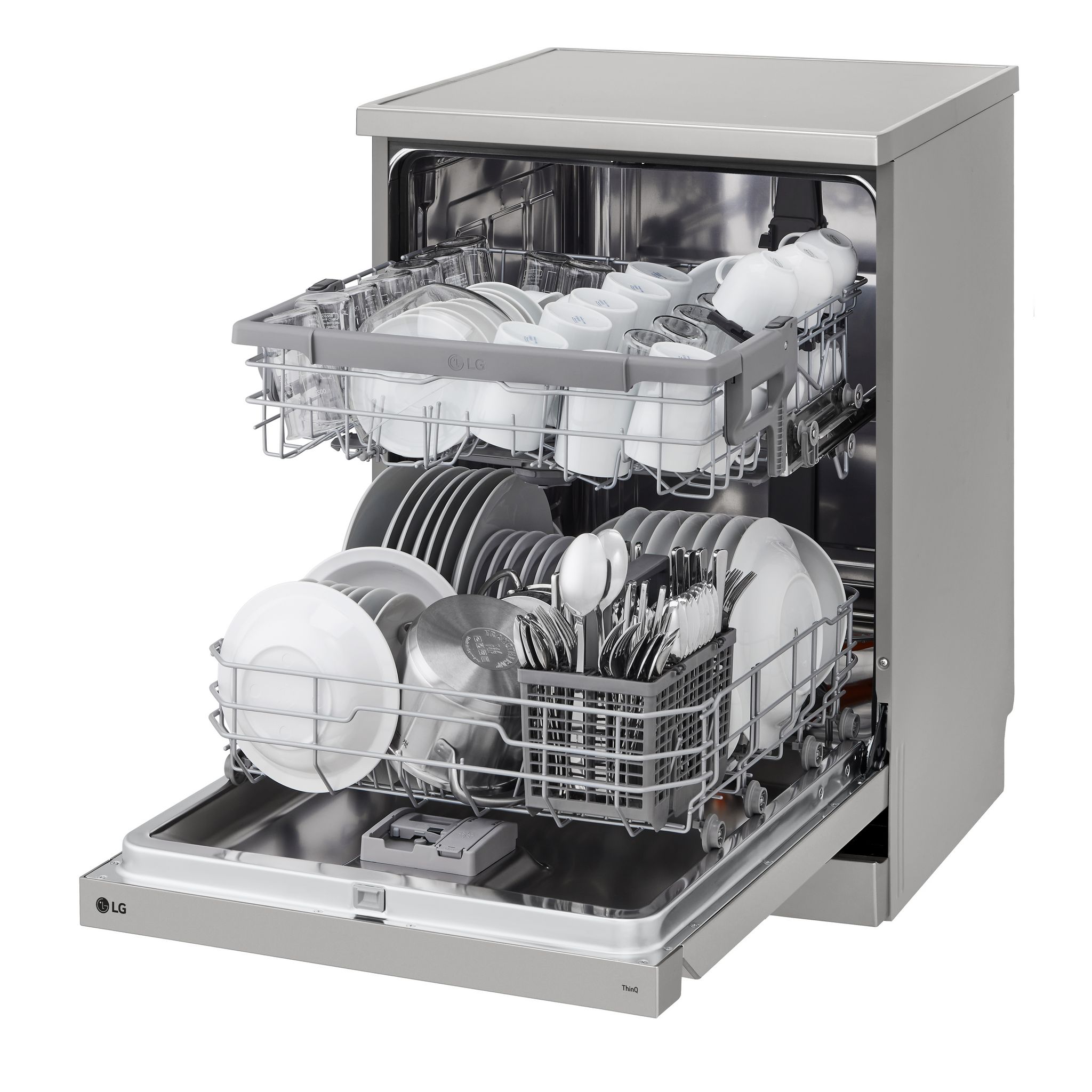 Voir la diapositive 4 : LG Lave vaisselle pose libre DF242FPS, 14 couverts, 60 cm, 46 dB, D