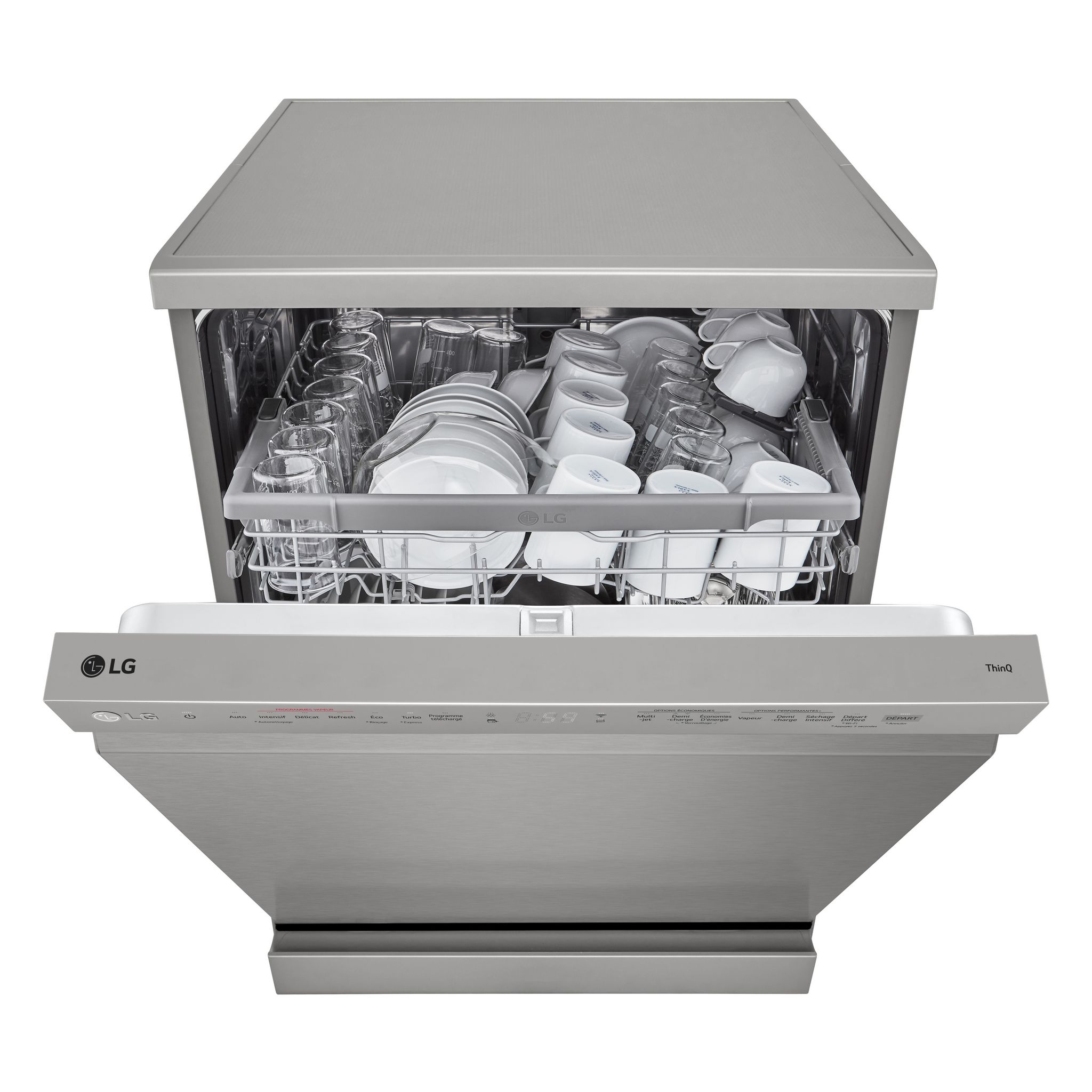 Voir la diapositive 5 : LG Lave vaisselle pose libre DF242FPS, 14 couverts, 60 cm, 46 dB, D