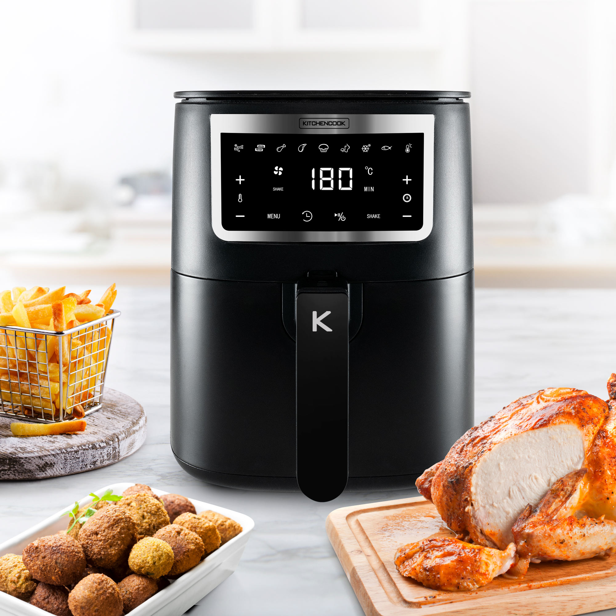 Voir la diapositive 3 : KITCHENCOOK Friteuse sans huile à air chaud AIRMED3 - Noir