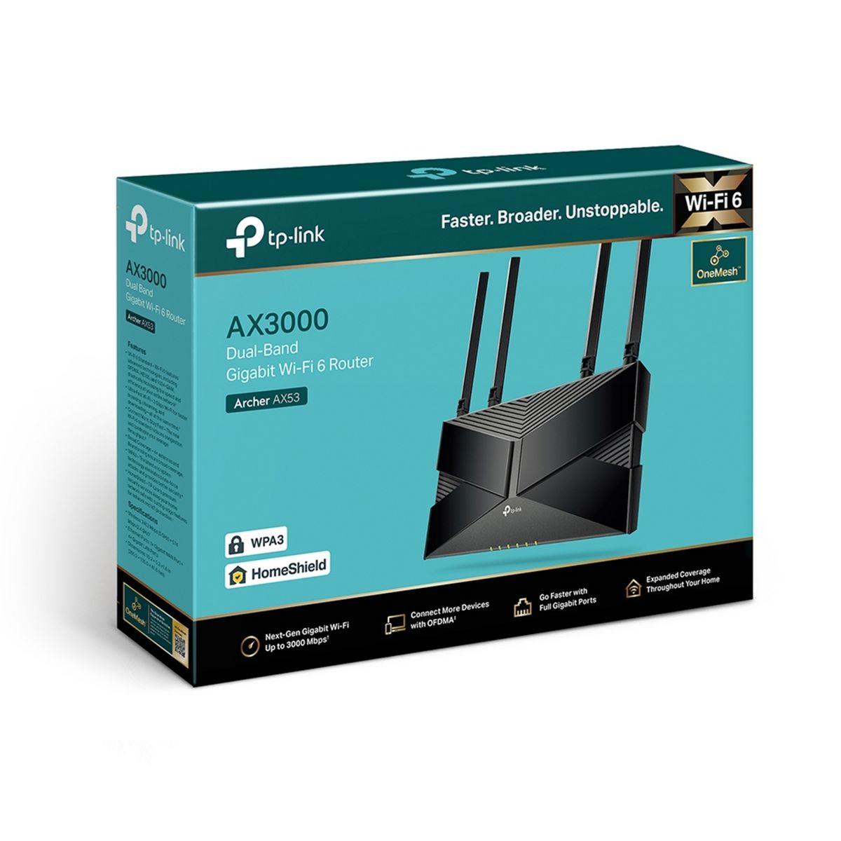 TP-LINK Routeur Wi-Fi 6 Gigabit AX3000 Archer AX53 - Noir