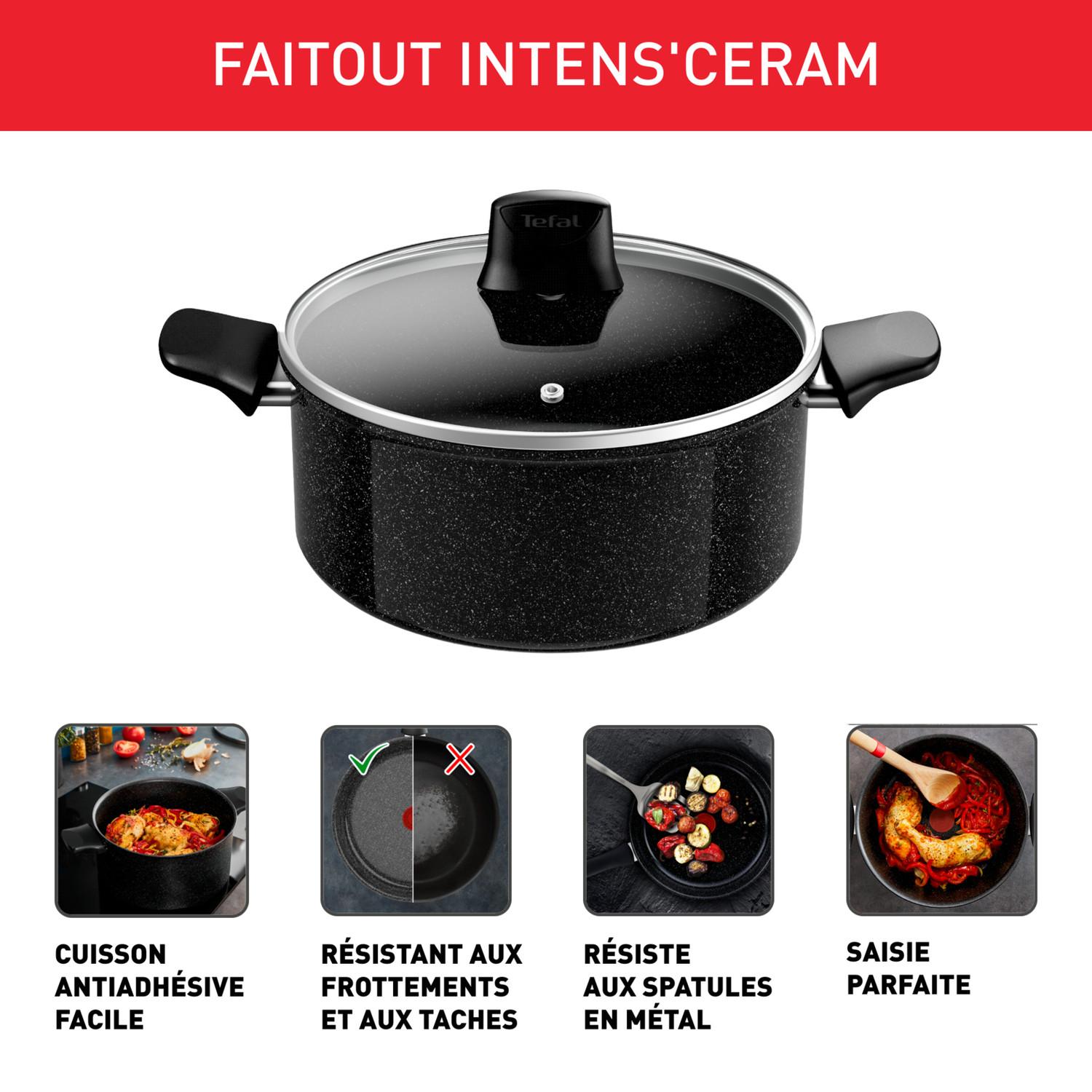 Voir la diapositive 2 : TEFAL Faitout 24 cm céramique tous feux dont induction INTENS