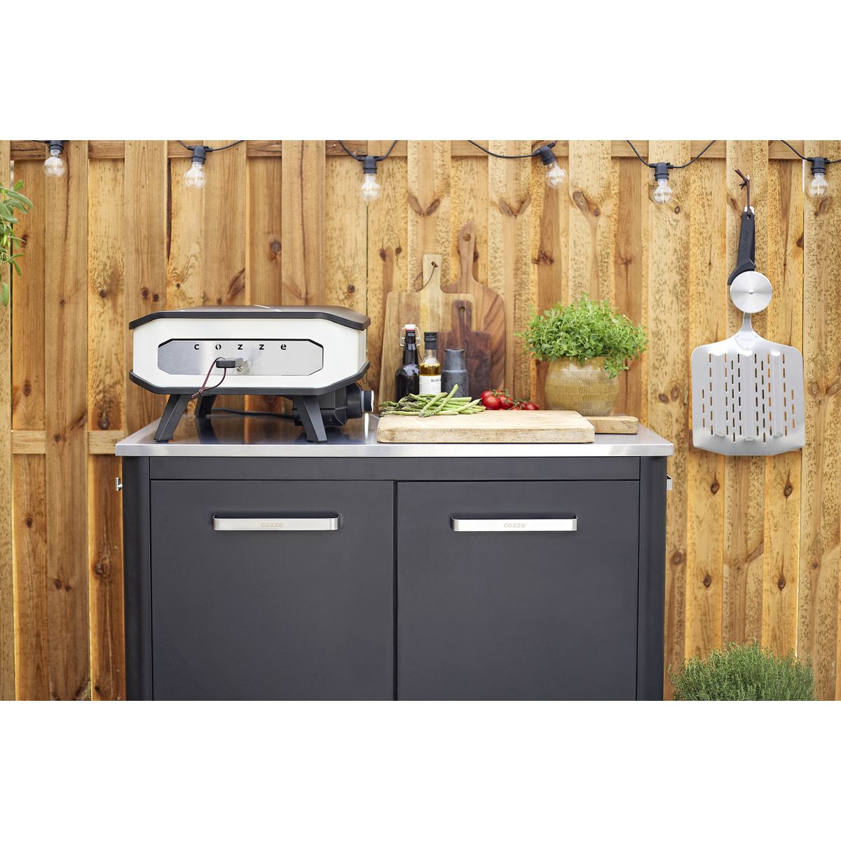 Cuisine extérieure - Acier laqué noir zingué - 120x60x90cm