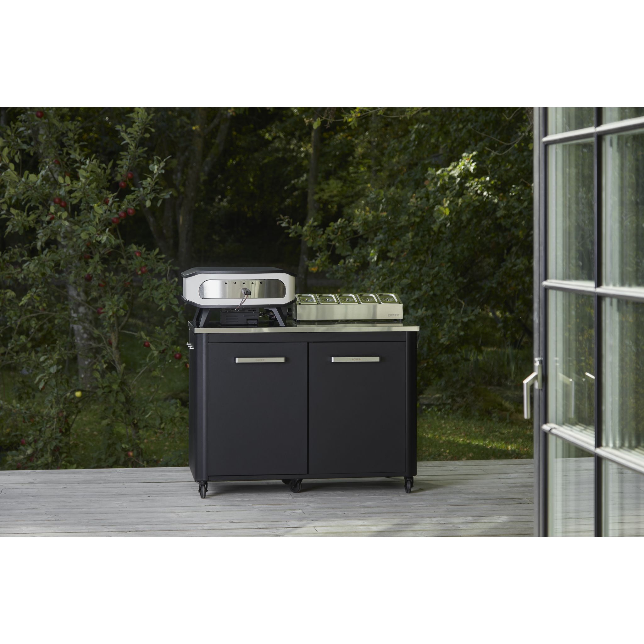 Voir la diapositive 3 : Cuisine extérieure - Acier laqué noir zingué - 120x60x90cm