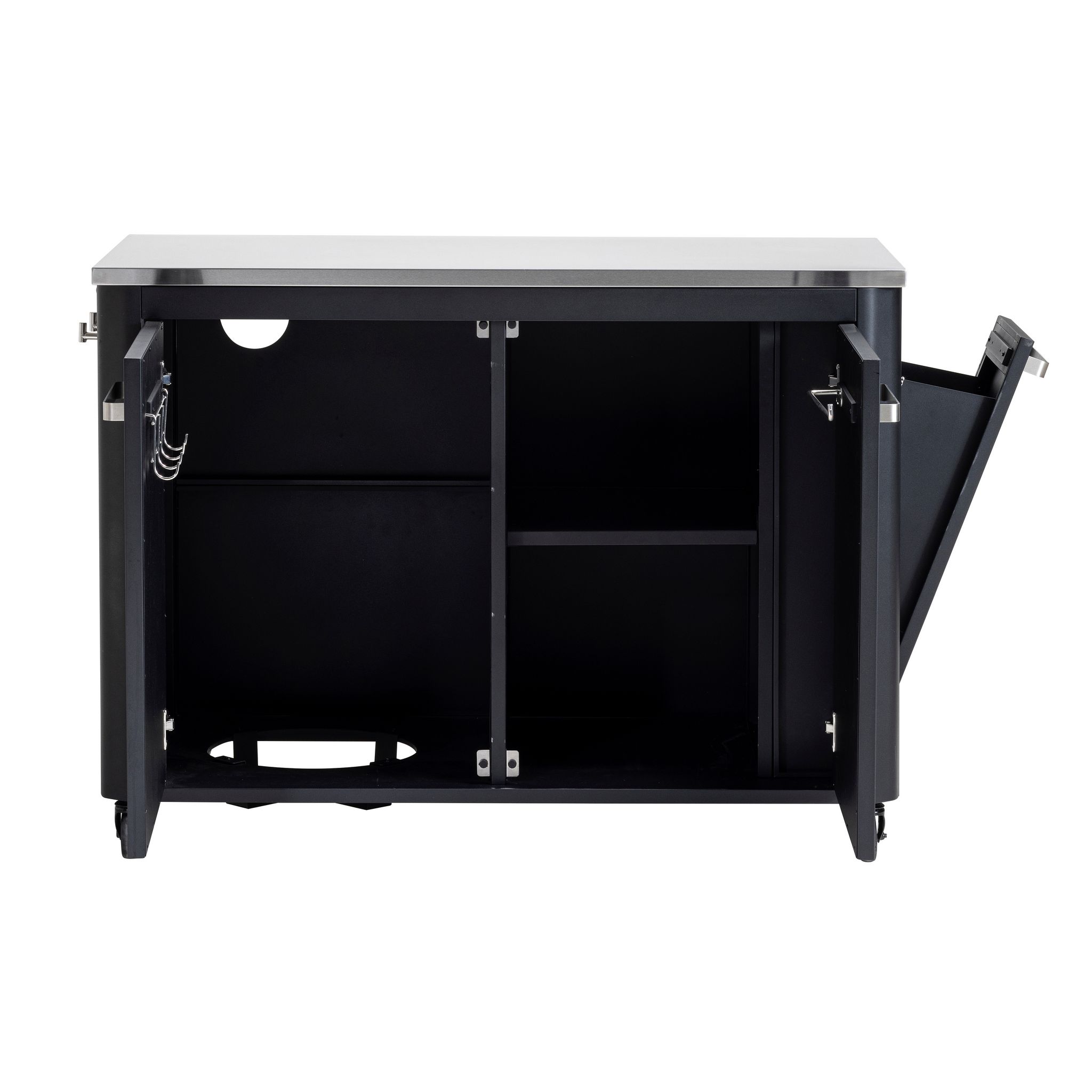 Voir la diapositive 4 : Cuisine extérieure - Acier laqué noir zingué - 120x60x90cm