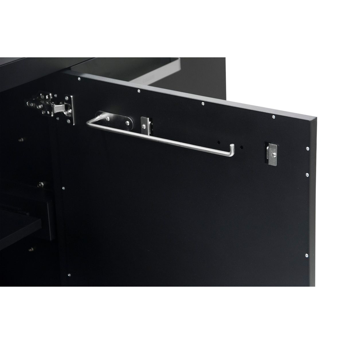 Cuisine extérieure - Acier laqué noir zingué - 120x60x90cm