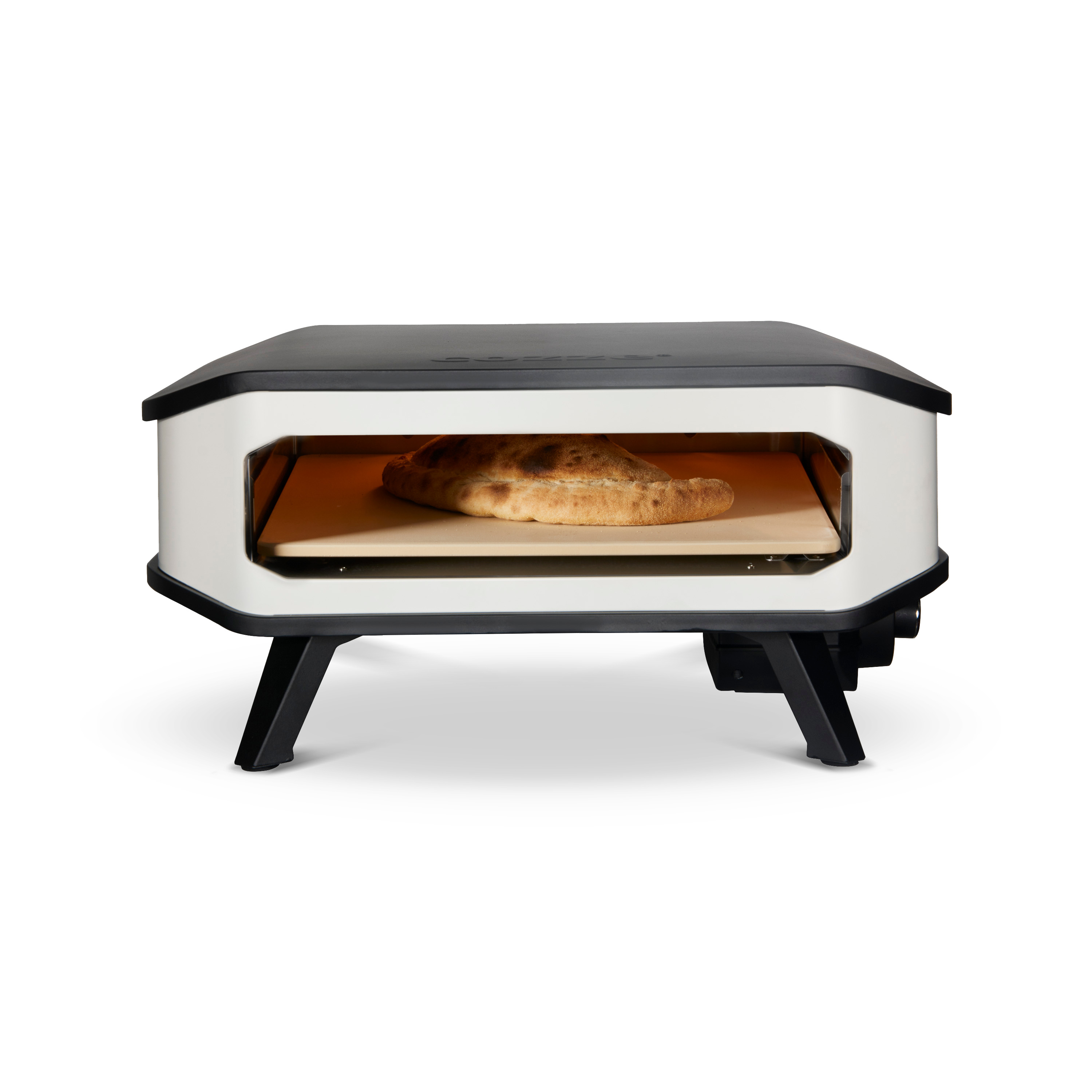 Voir la diapositive 3 : Four à pizza électrique - 2200W - Acier/Plaque en pierre - cozze